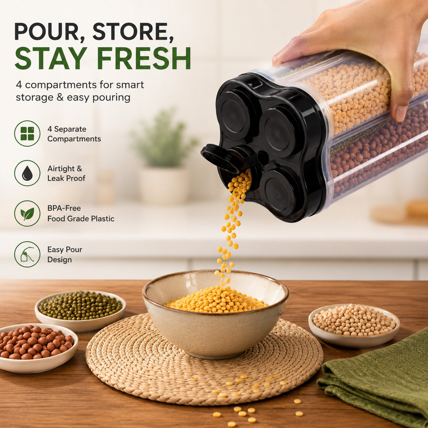 Image of Arto Plastic Grocery Container - 2500 ml