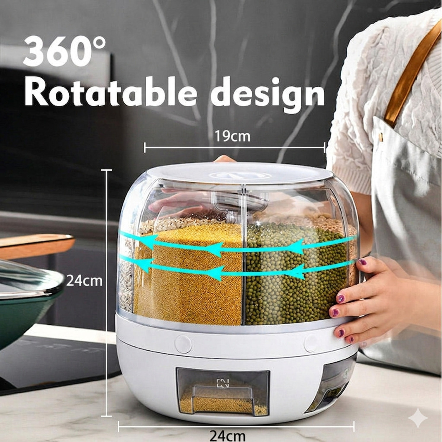 Image of 3D METRO SUPER STORE Polypropylene Cereal Dispenser - 6 kg