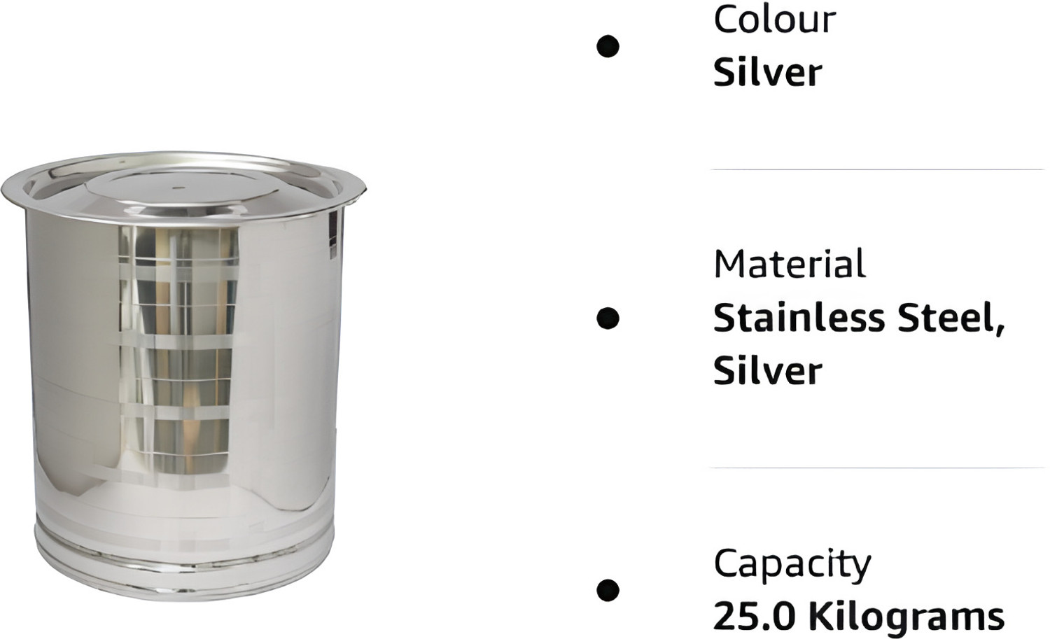 Image of SM Enterprises Stainless Steel Utility Container - 25 L