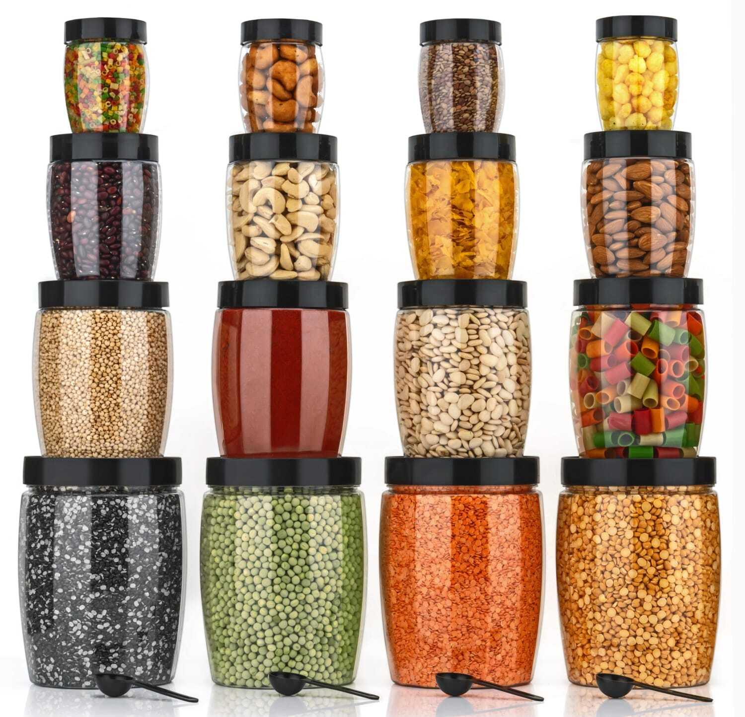 Image of NARIYA Plastic Grocery Container - 1200 ml, 650 ml, 350 ml, 125 ml