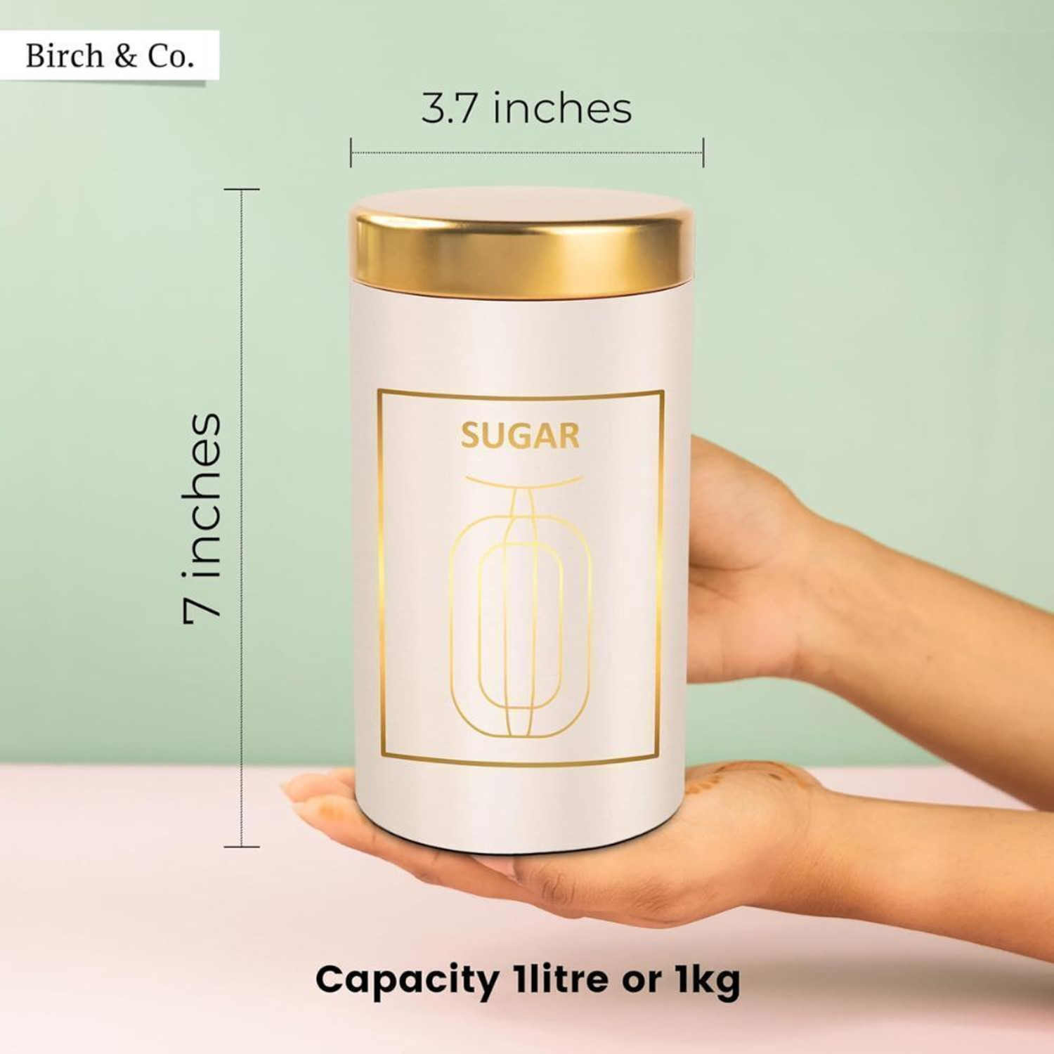 Image of Birch & Co. Stainless Steel Tea Coffee & Sugar Container - 1 kg