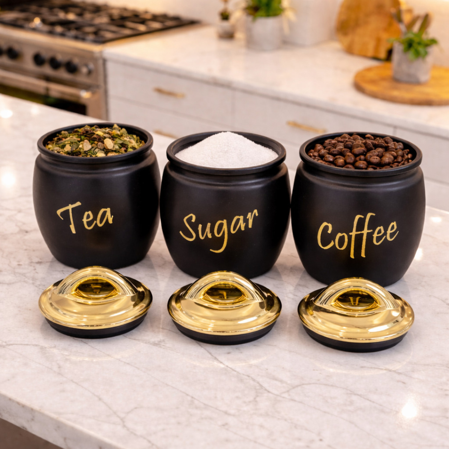 Image of TheAmore Glass Tea Coffee & Sugar Container - 550 ml