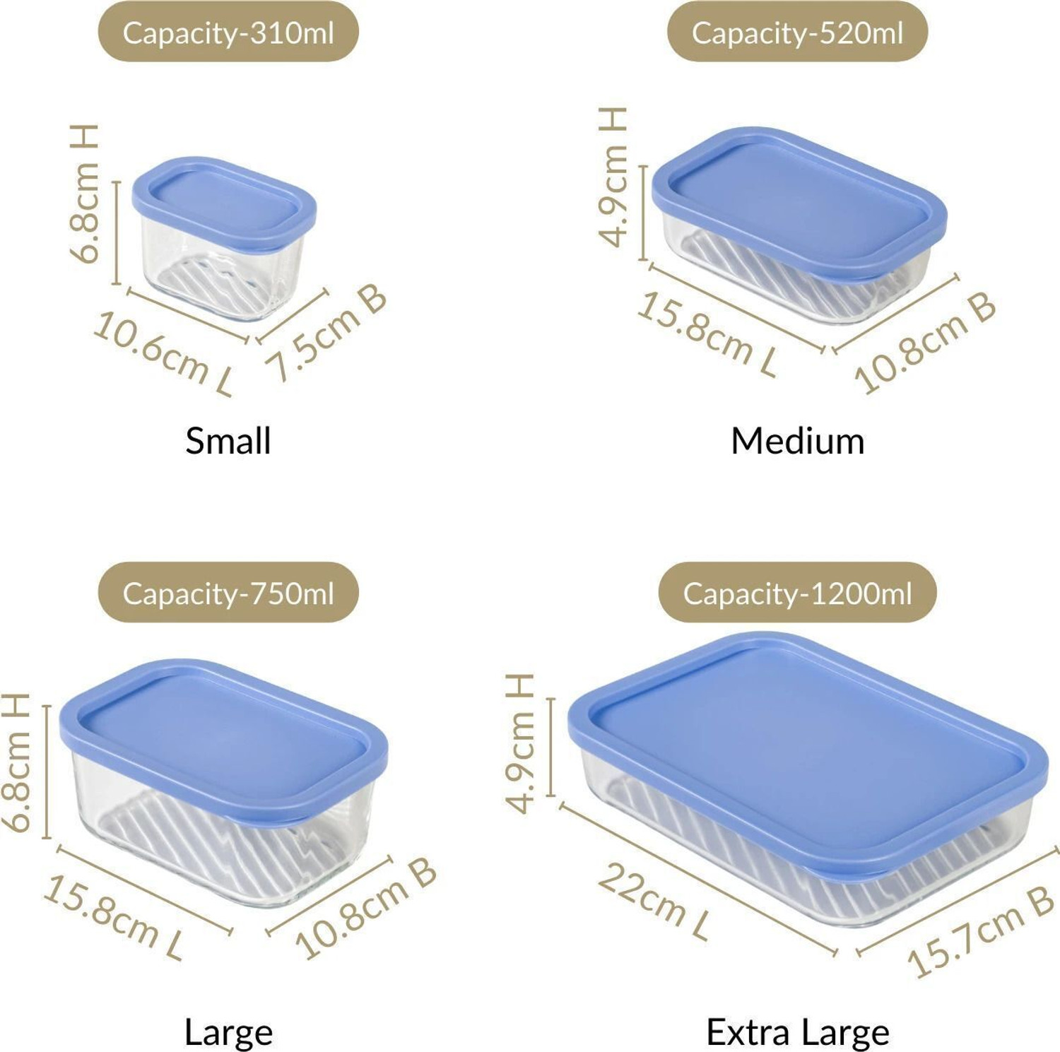 Image of Nestasia Glass Grocery Container - 1200 ml