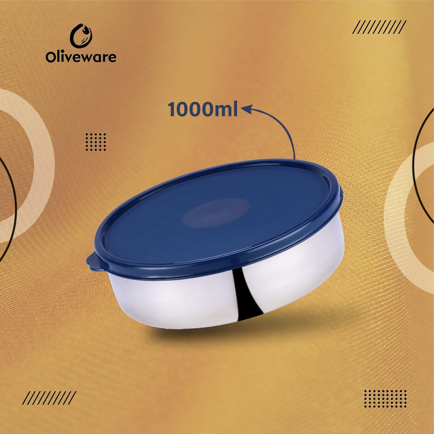 Image of Oliveware Steel Utility Container - 1000 ml