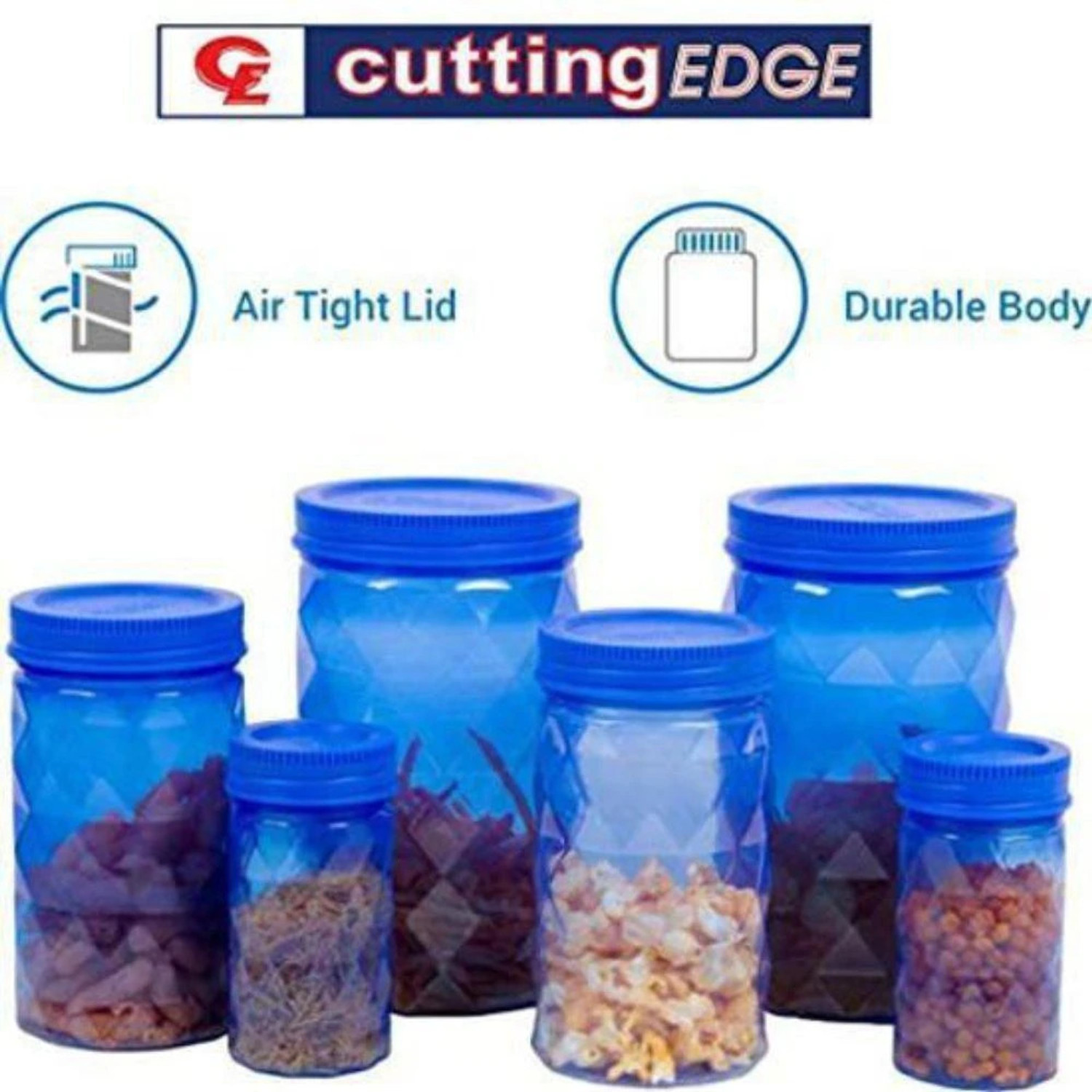 Image of Flipkart SmartBuy Plastic Grocery Container - 1500 ml, 750 ml, 250 ml