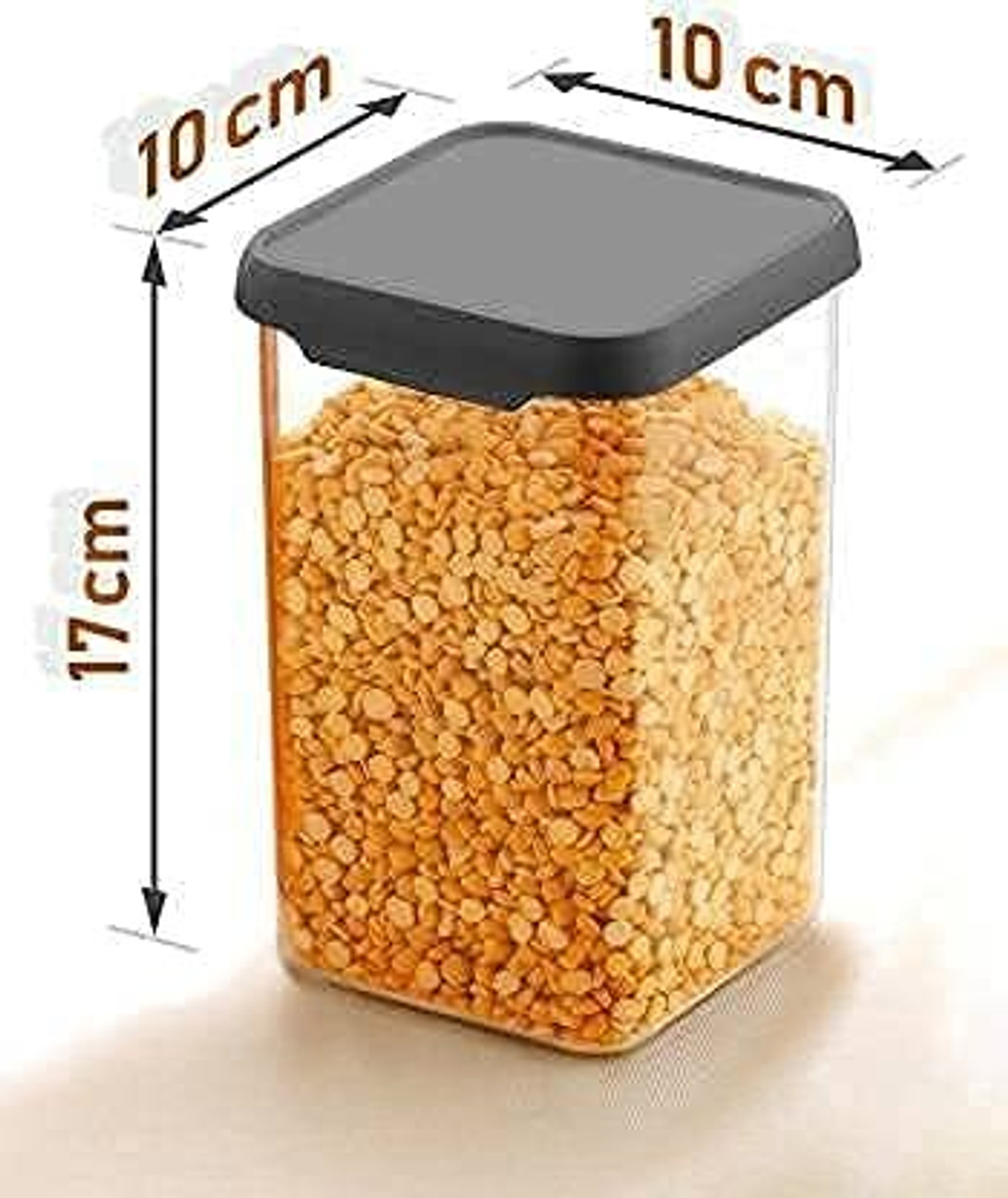 Image of SKYHEART Pack of 12 Plastic Grocery Container - 1500 ml, 1100 ml Black