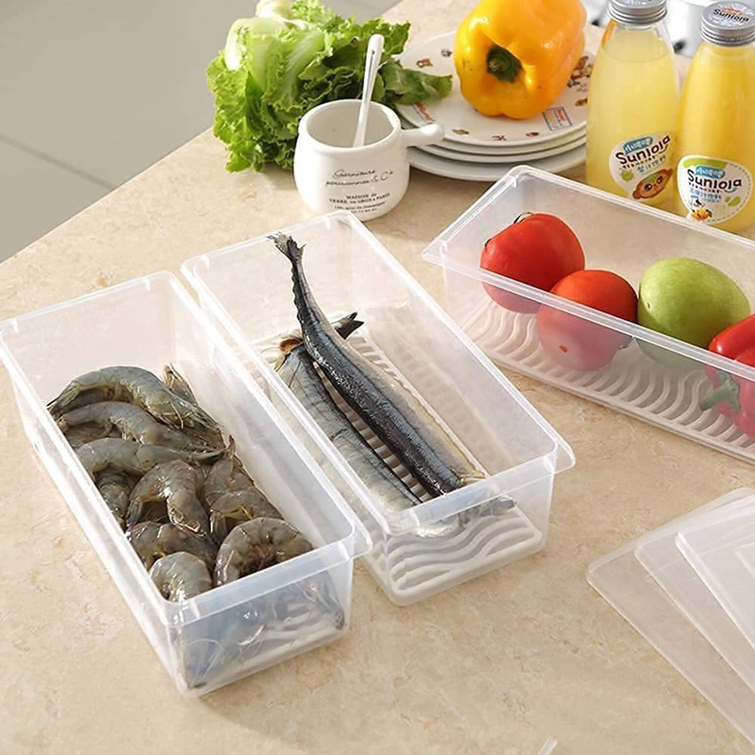 GARUDAFLY 1500 ml Plastic Fridge Container Pack of 6 - Image 5