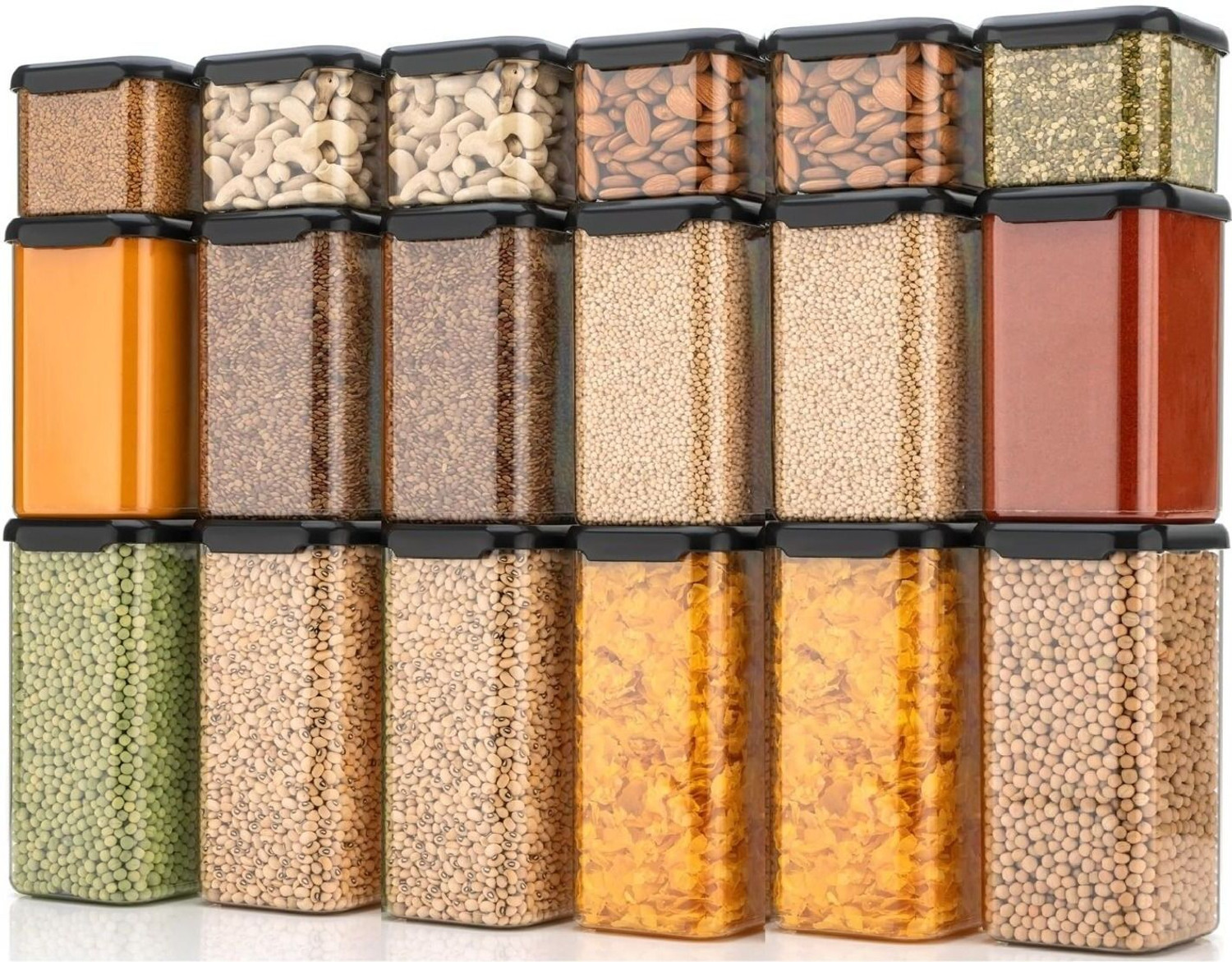 Image of SARAZA Plastic Grocery Container - 550 ml, 1200 ml, 1600 ml