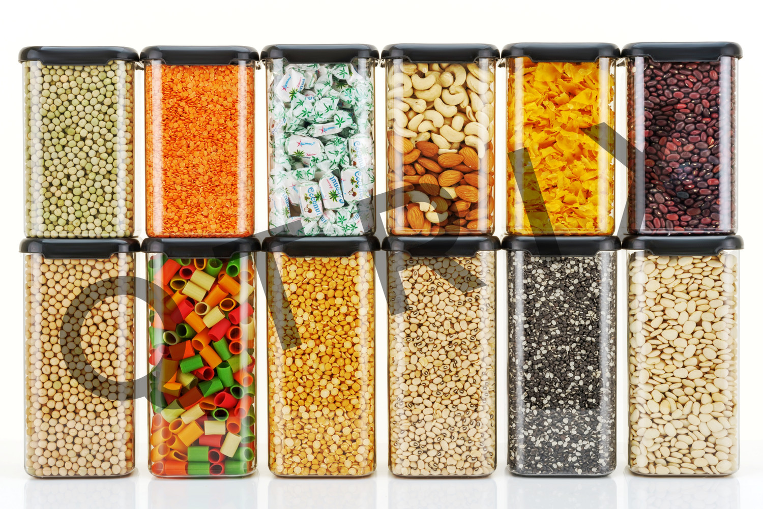 Image of Qtrix Plastic Grocery Container - 1500 ml, 1100 ml