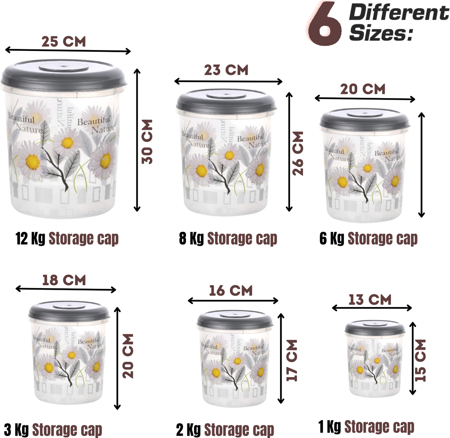 Image of Racoon Plastic Grocery Container - 1 kg, 2 kg, 3 kg, 6 kg, 8 kg, 12 kg