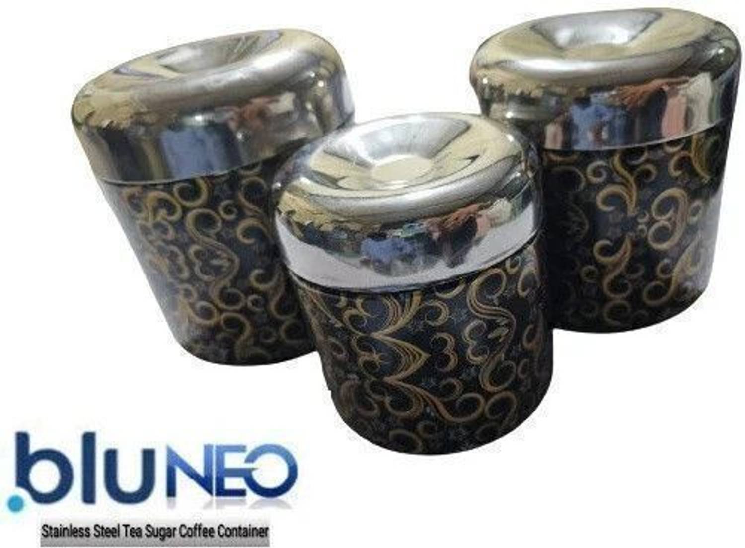 BluNeo Steel Tea Coffee & Sugar Container - 700 ml, 500 ml, 300 ml