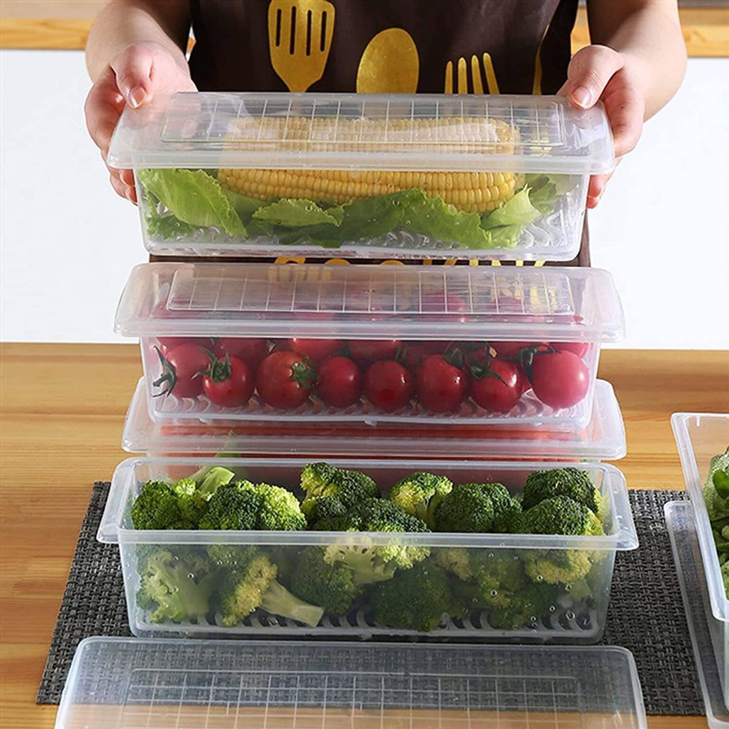 GARUDAFLY 1500 ml Plastic Fridge Container Pack of 6 - Image 2