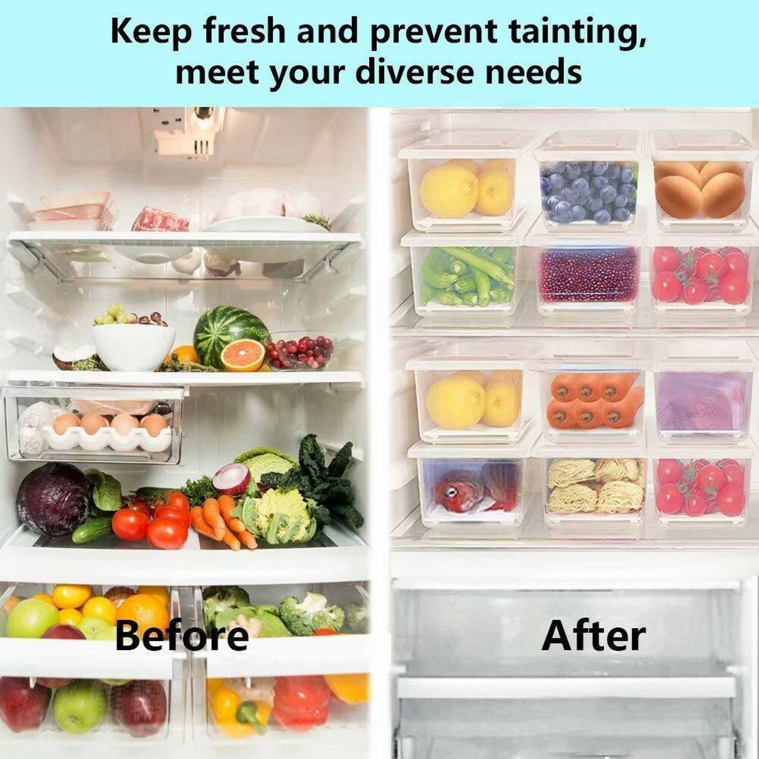 GARUDAFLY 1500 ml Plastic Fridge Container Pack of 6 - Image 3