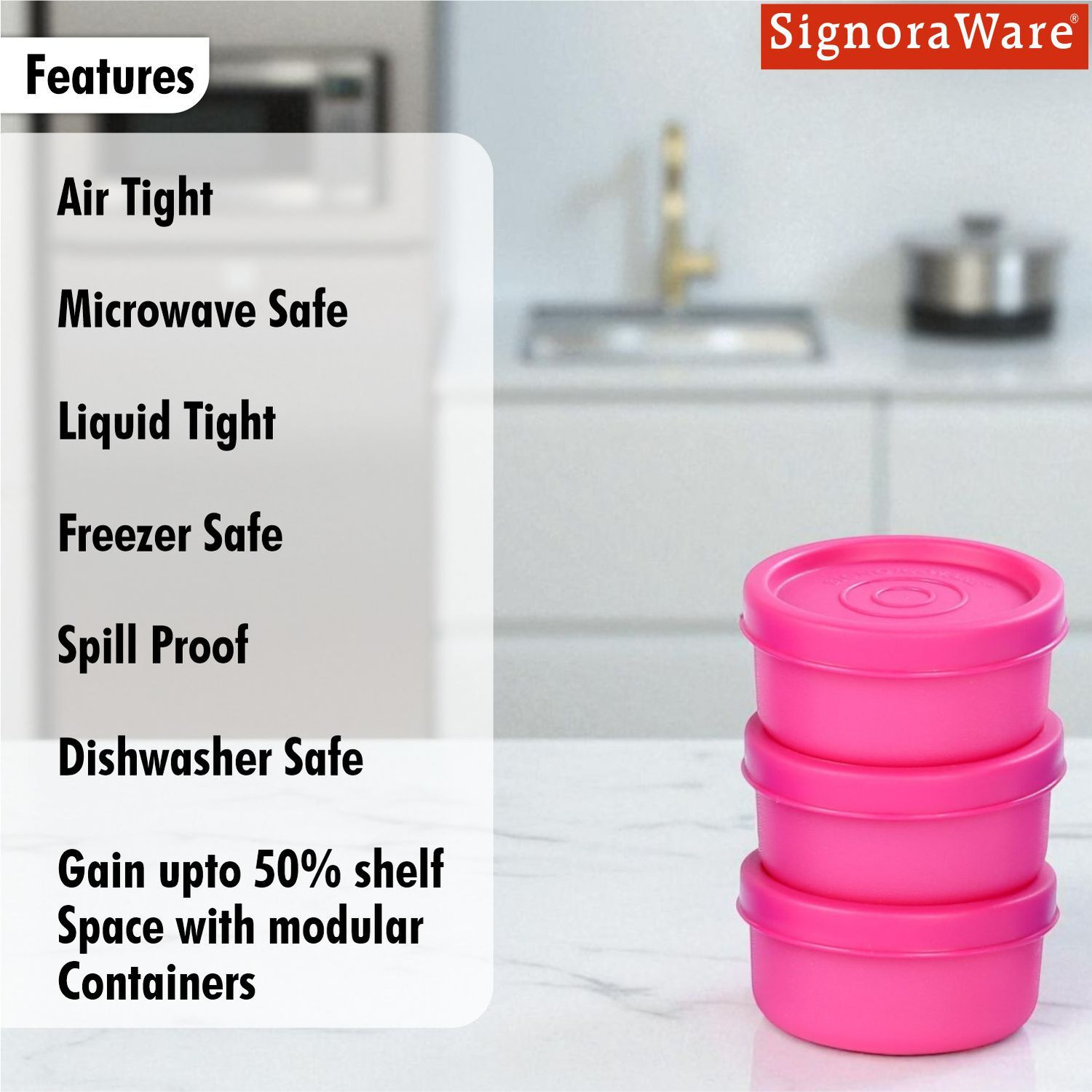 Image of Signoraware Plastic Grocery Container - 40 ml