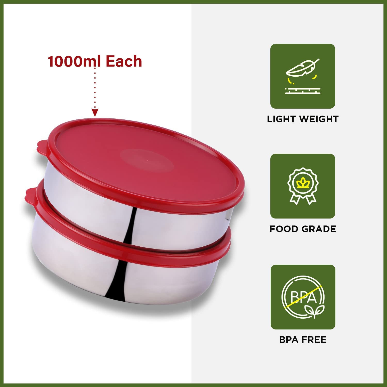 Image of Oliveware Steel Utility Container - 2000 ml