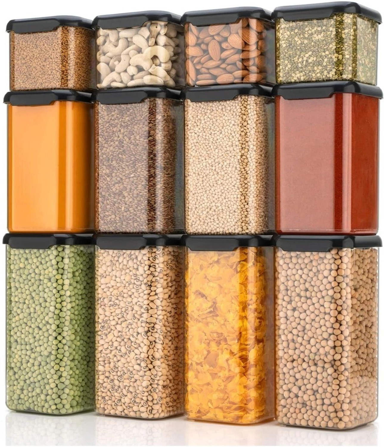 Image of SARAZA Plastic Grocery Container - 550 ml, 1200 ml, 1600 ml