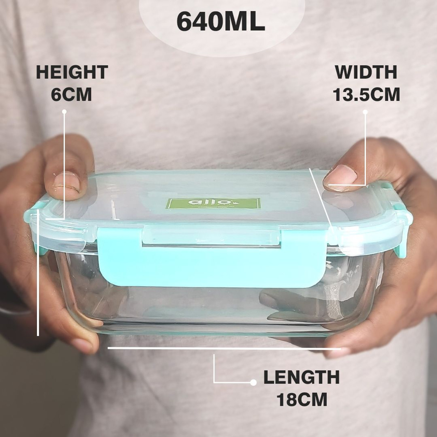 Image of Allo Glass Fridge Container - 640 ml