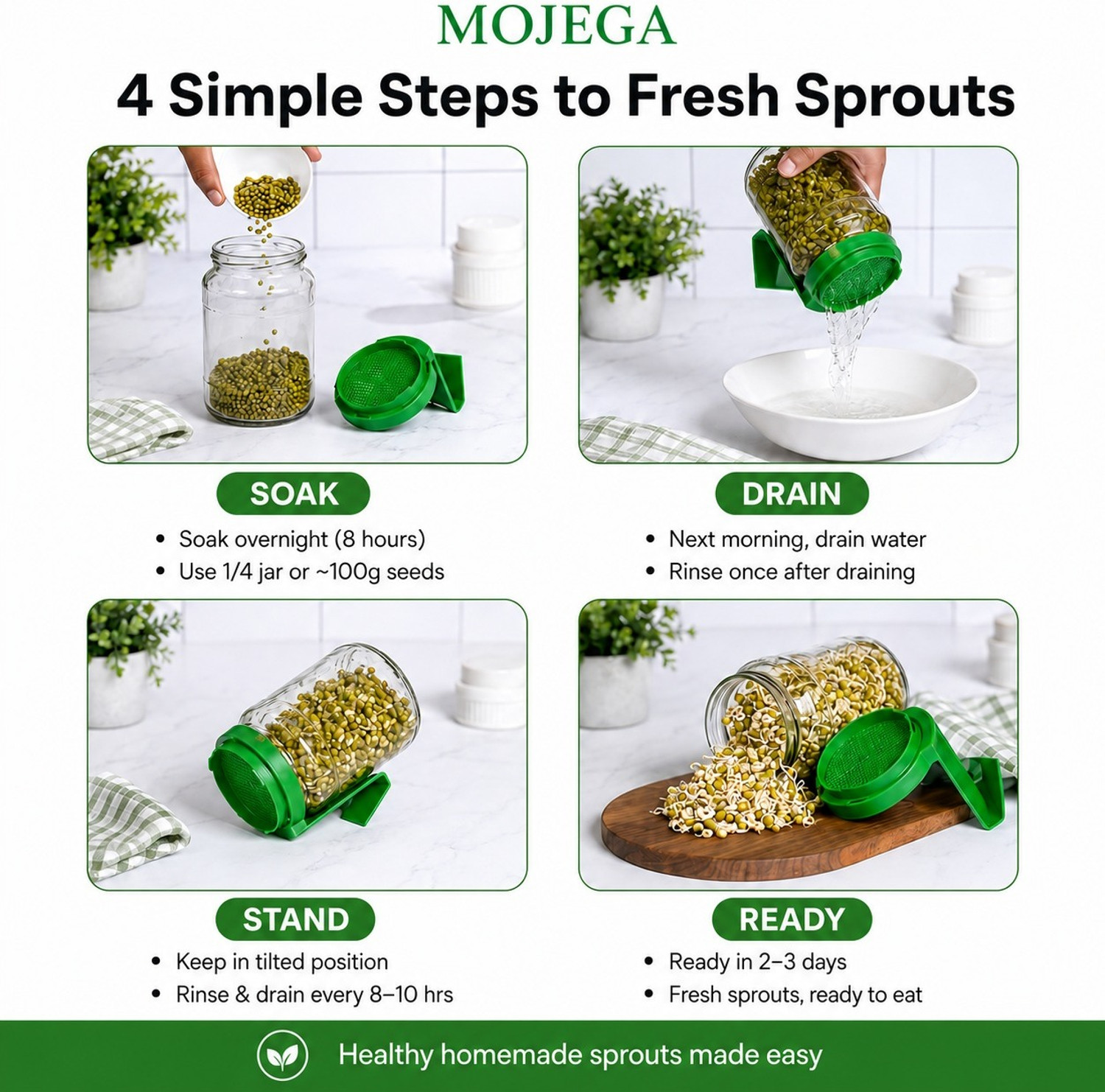 Image of MOJEGA Glass Sprout Maker - 720 ml