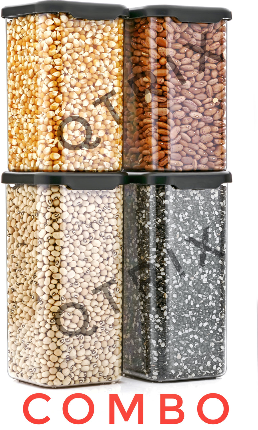 Image of Qtrix Plastic Grocery Container - 1100 ml, 1500 ml