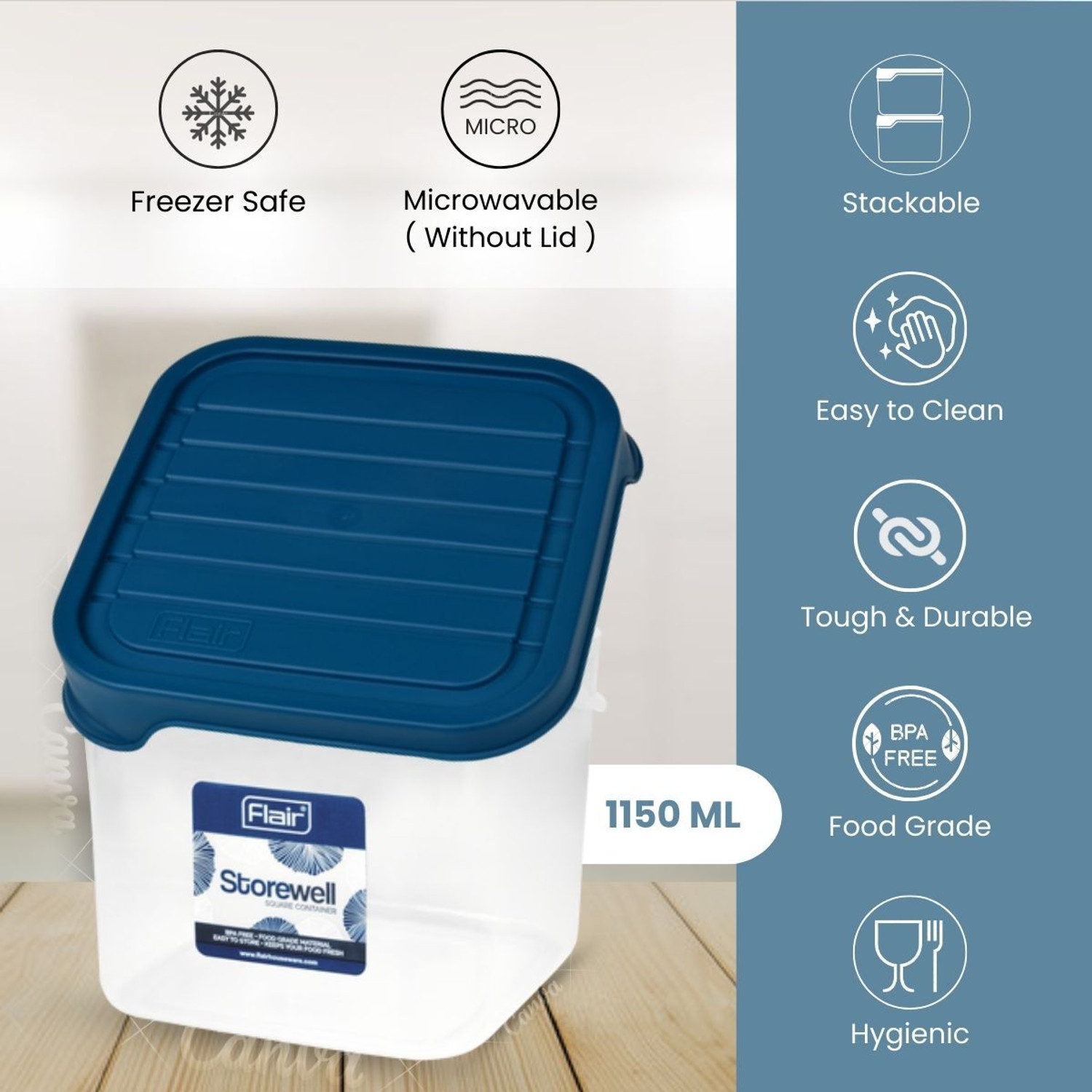 Image of FLAIR Plastic Grocery Container - 1.15 L