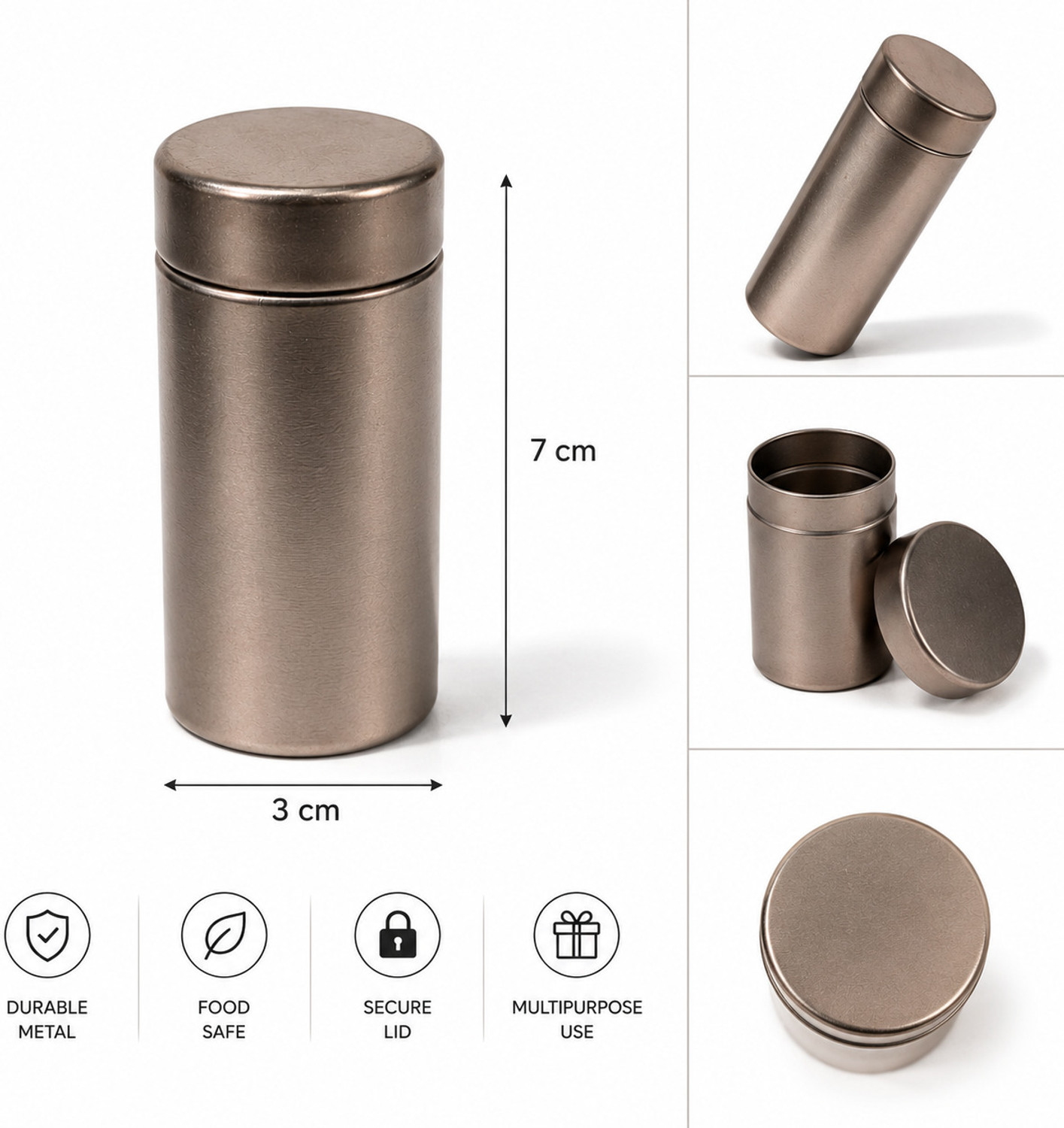 Image of AbcEcommerce Aluminium Utility Container - 500 ml (Silver)