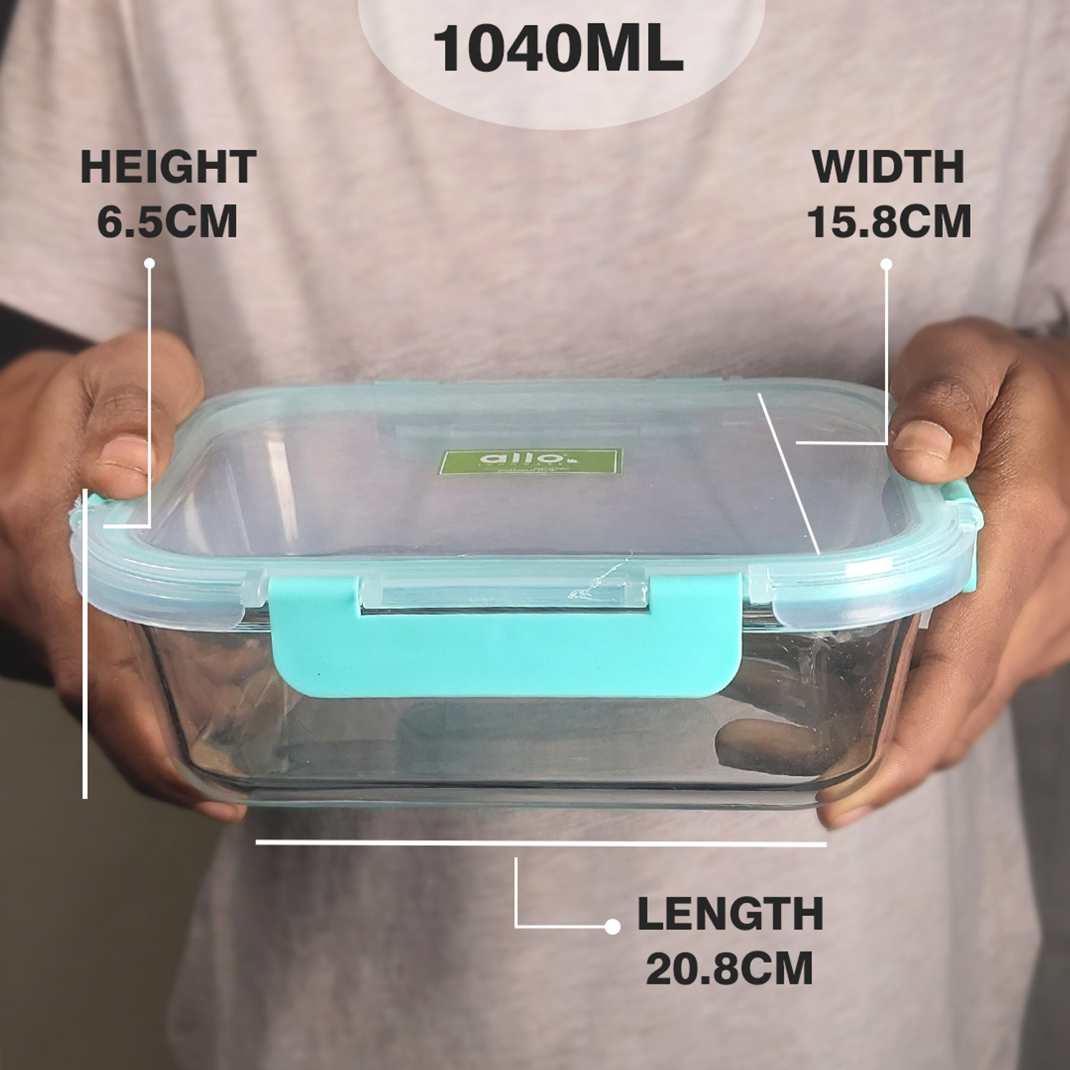 Image of Allo Glass Fridge Container - 1040 ml