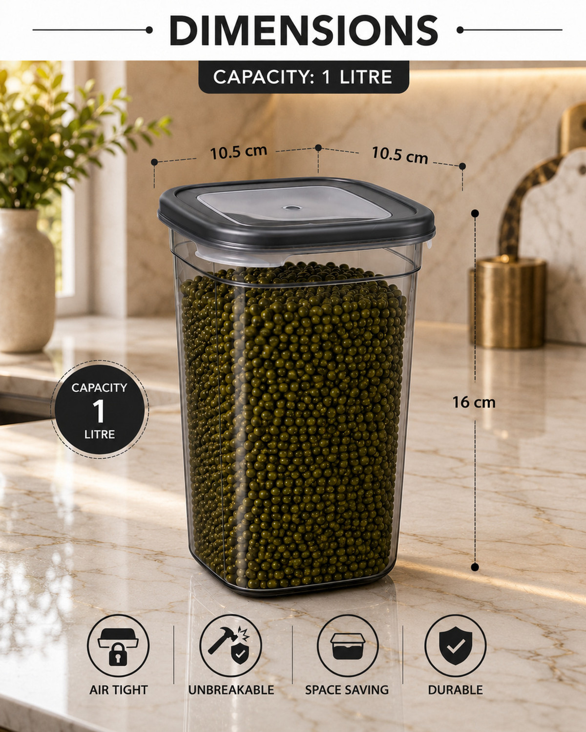 Image of NEXIUM Plastic Grocery Container - 1000 ml