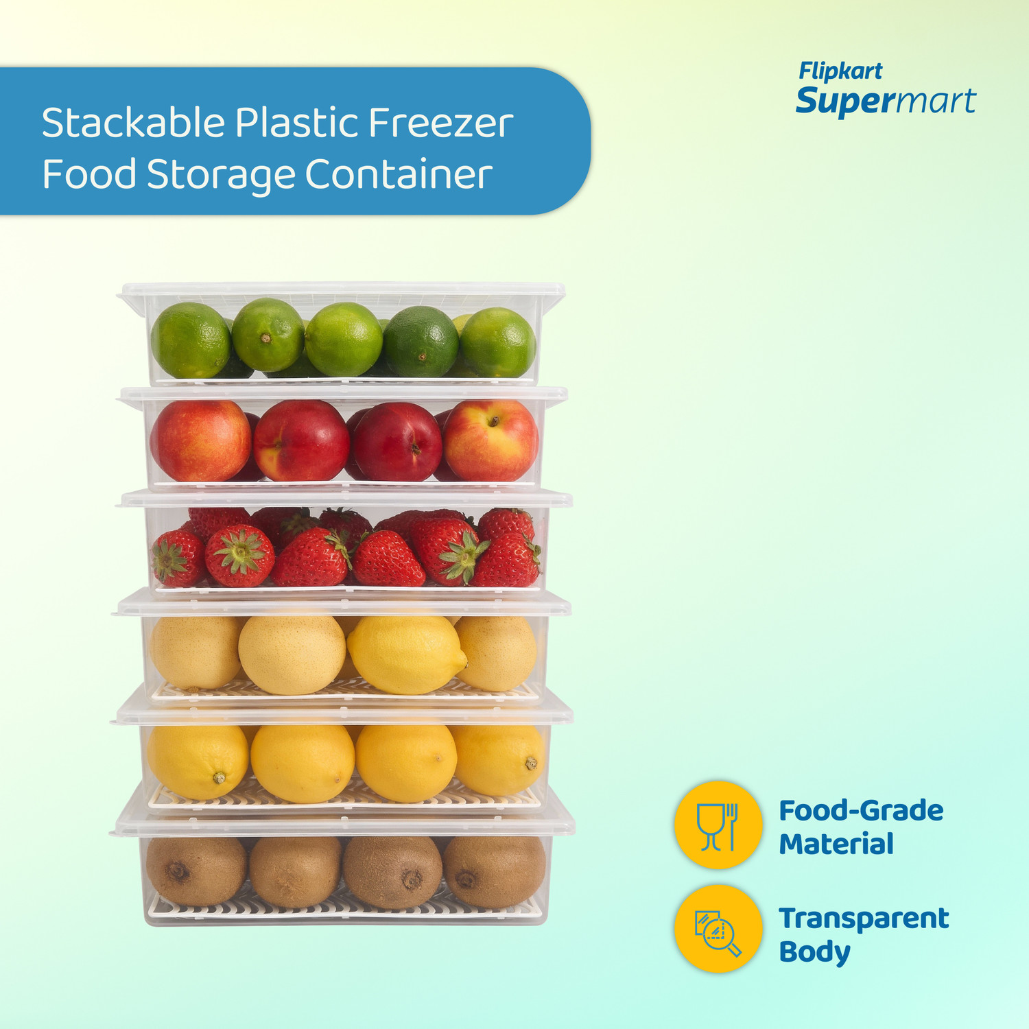 Image of Flipkart Supermart Plastic Fridge Container - 1500 ml