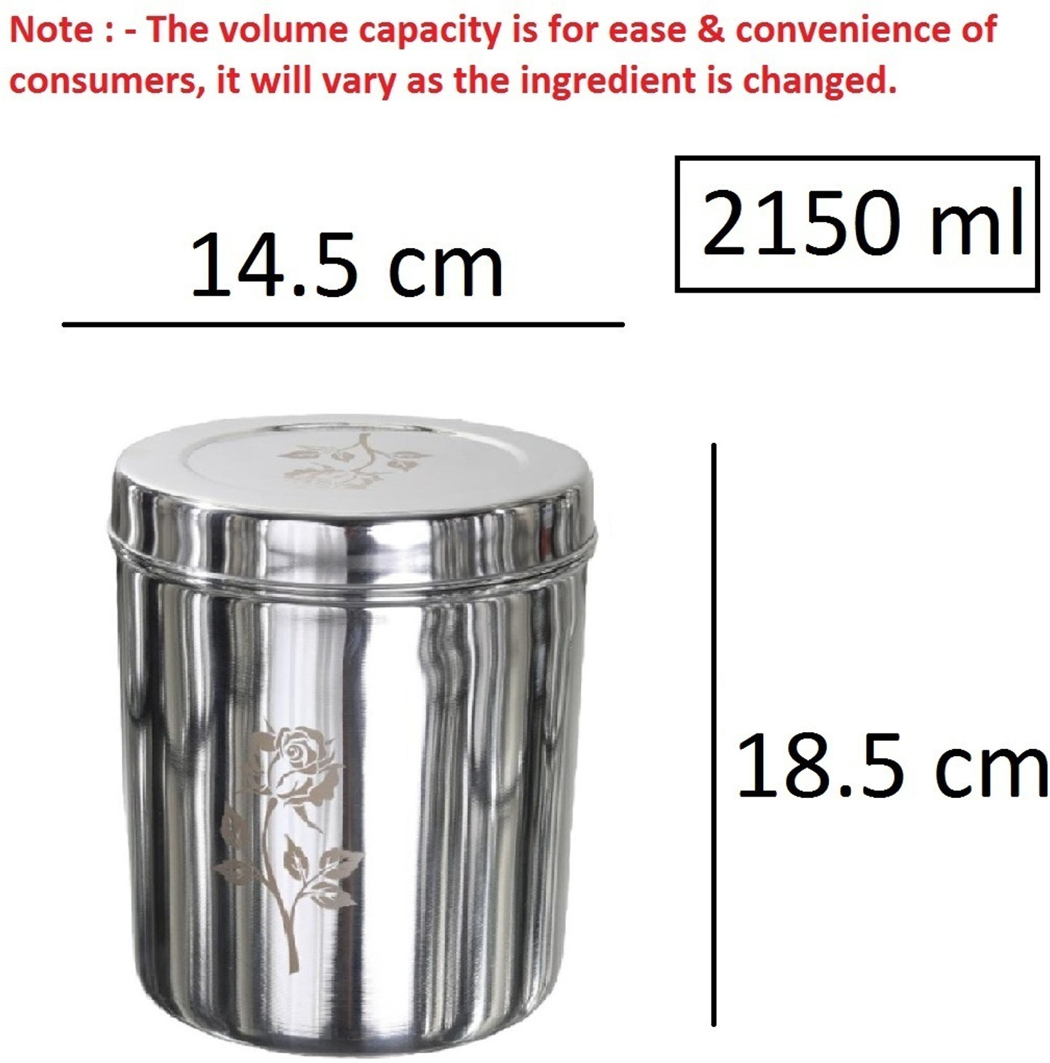 Image of Milimercury Steel Grocery Container - 2150 ml