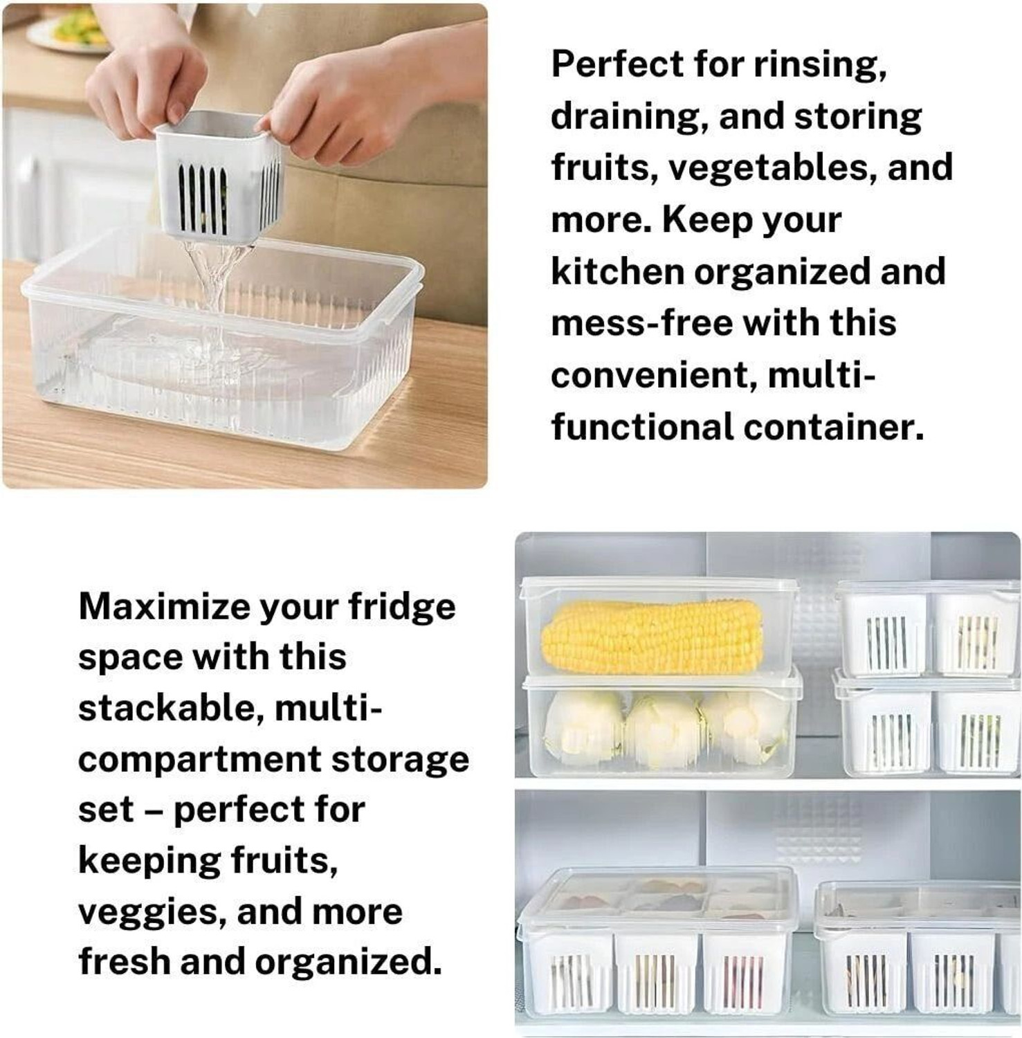 Image of VEWIKZY Plastic Fridge Container - 2500 ml
