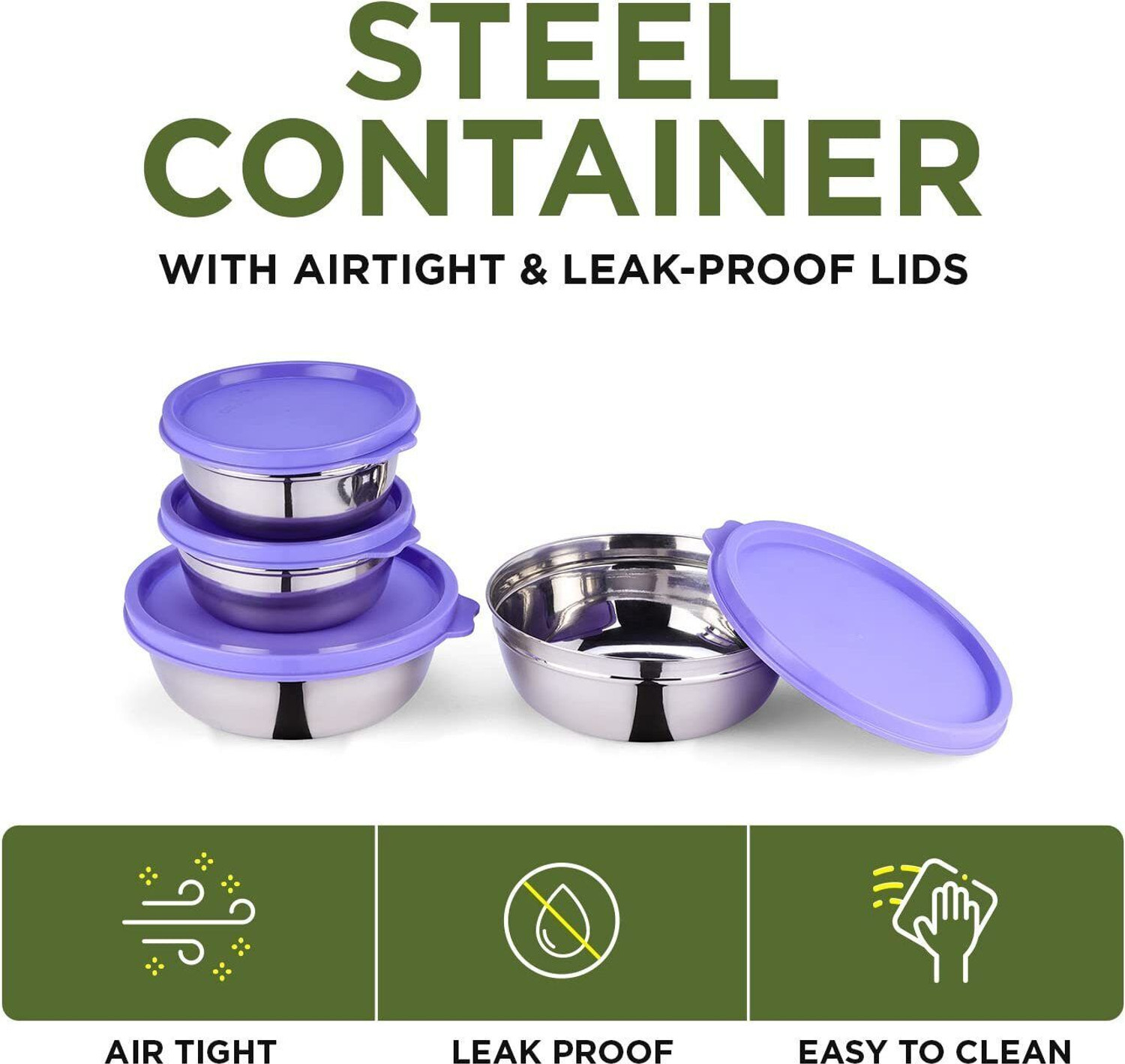 Image of Oliveware Steel Utility Container - 1400 ml
