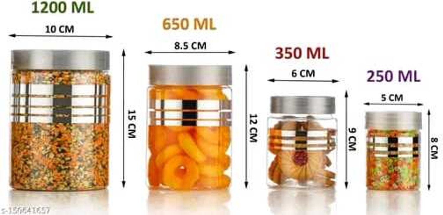 Image of KICHSTORE Plastic Grocery Container - 1200 ml, 650 ml, 350 ml, 250 ml