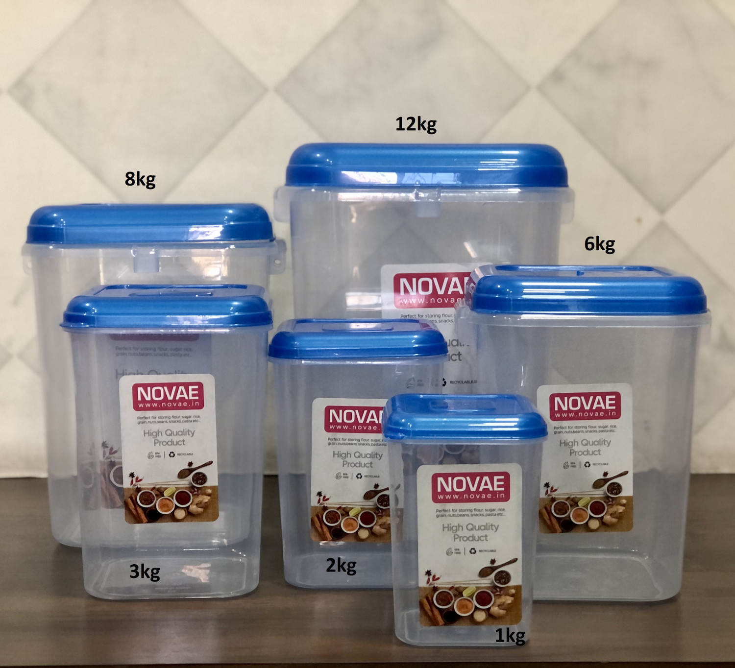 Image of Novae Plastic Grocery Container - 1 kg, 2 kg, 3 kg, 6 kg, 8 kg, 12 kg