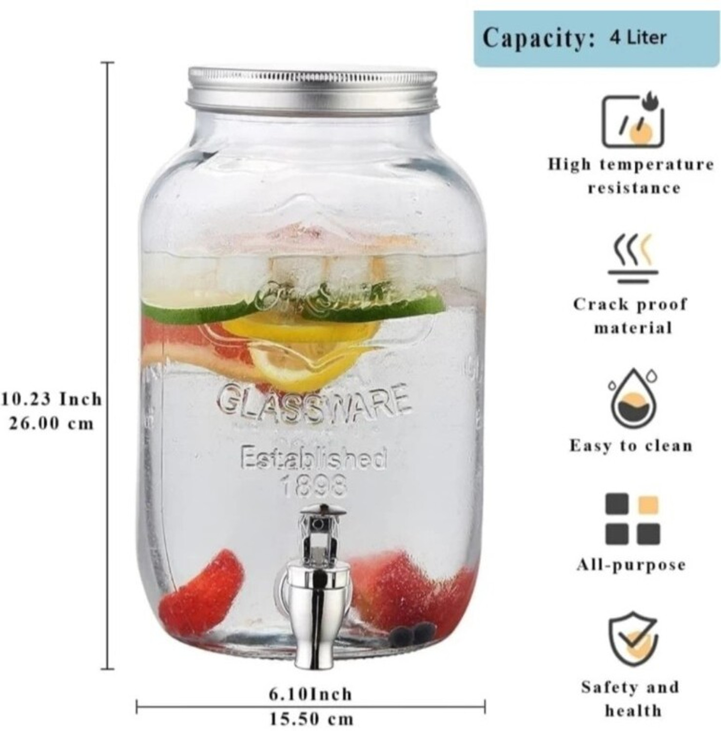 Image of STARNEW 5 L Glass Table Top Manual Water Dispenser