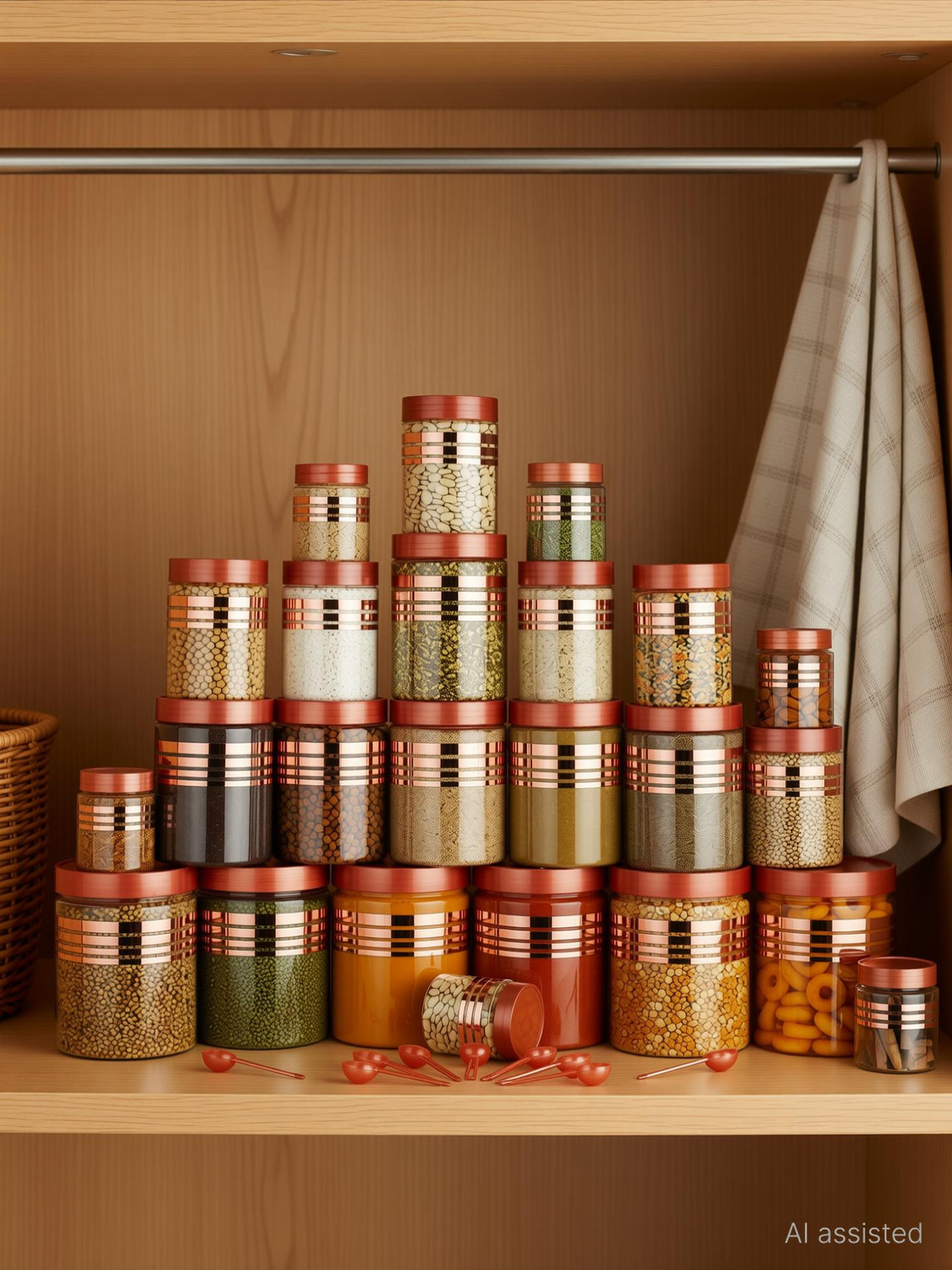 Image of NARIYA Plastic Grocery Container - 1200 ml, 650 ml, 350 ml, 250 ml