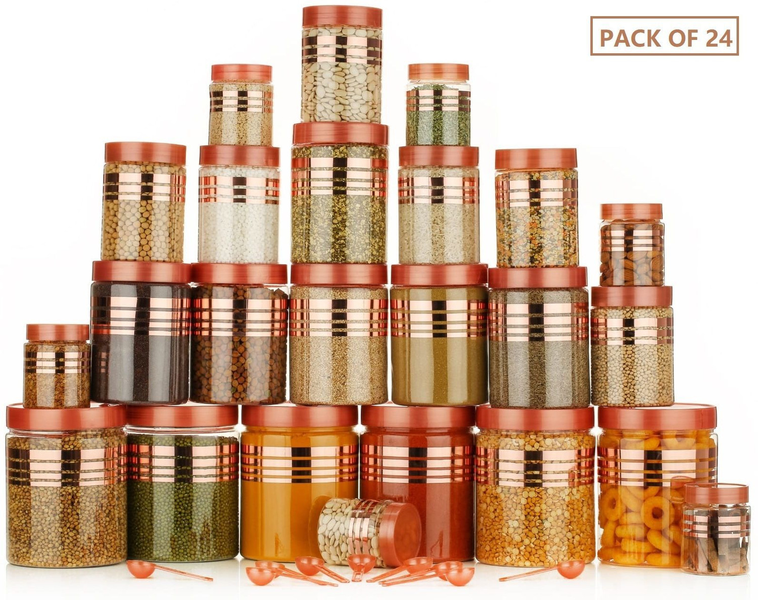 Image of NARIYA Plastic Grocery Container - 1200 ml, 650 ml, 350 ml, 250 ml