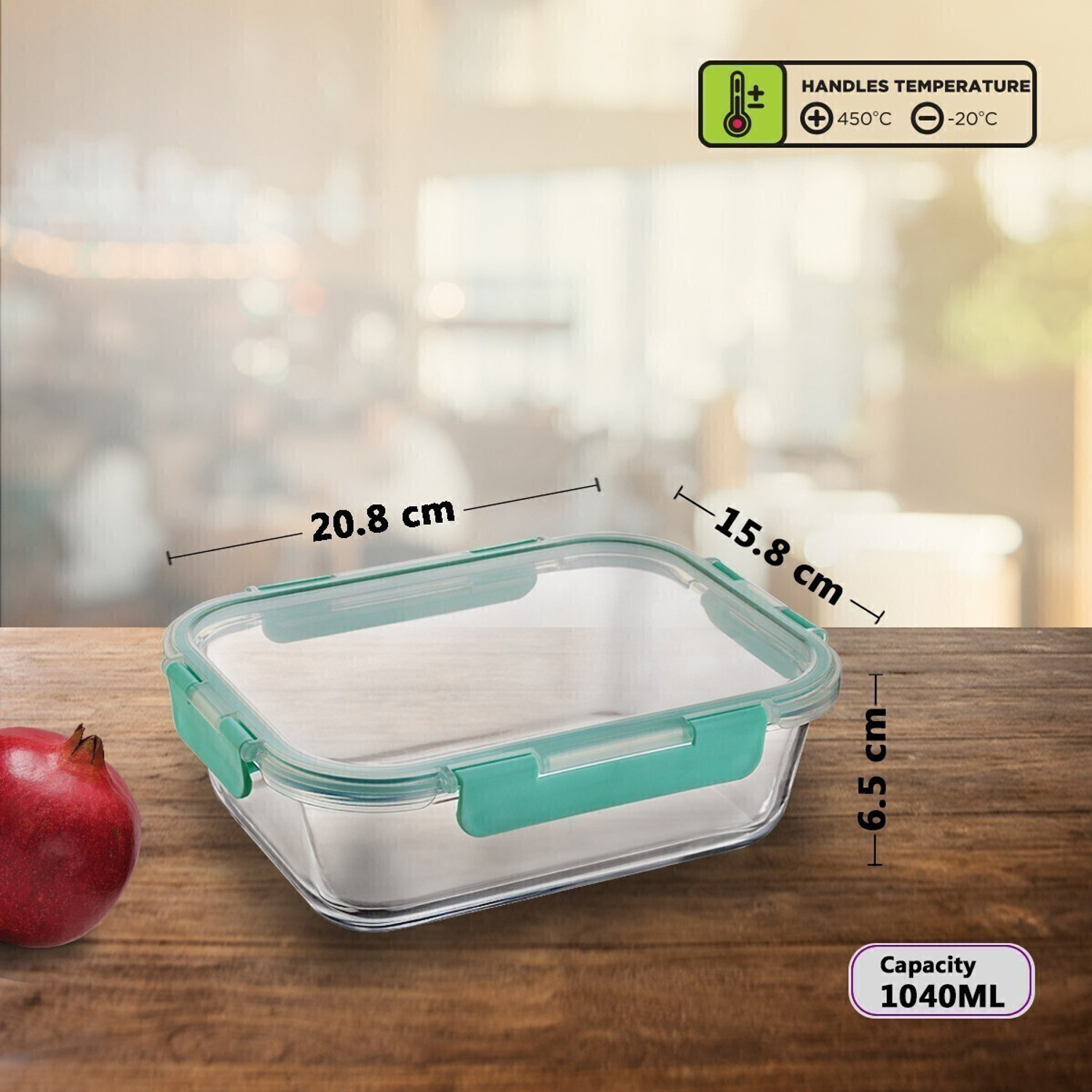 Image of Allo Glass Fridge Container - 1040 ml