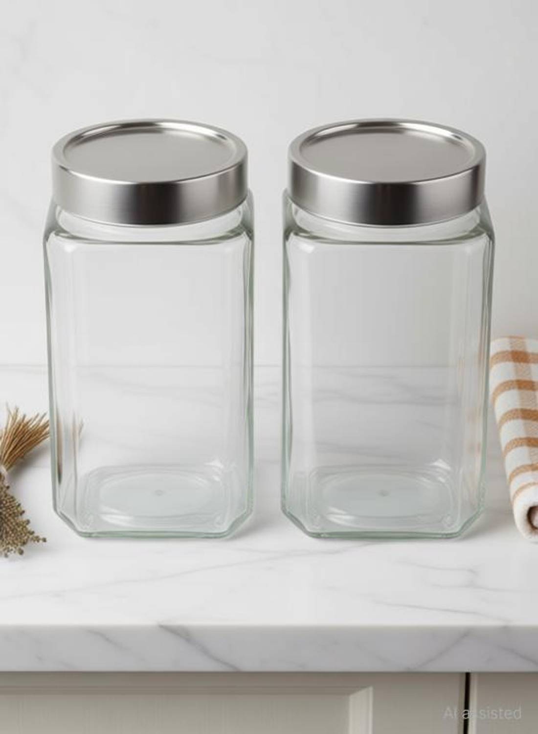 AUXWELL Glass Pickle Jar 1000 ml Pack of 2 - Image 3