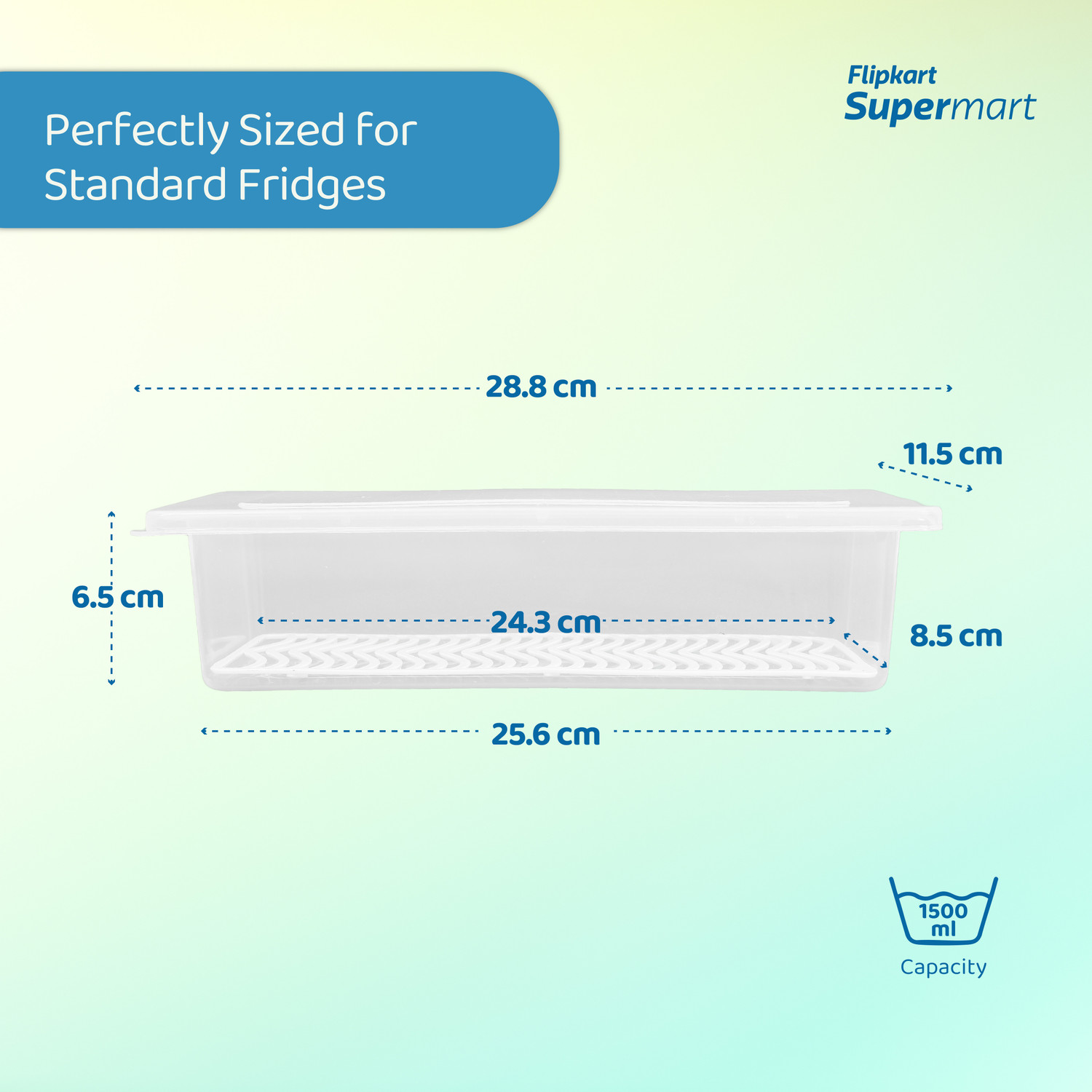 Image of Flipkart Supermart Plastic Fridge Container - 1500 ml
