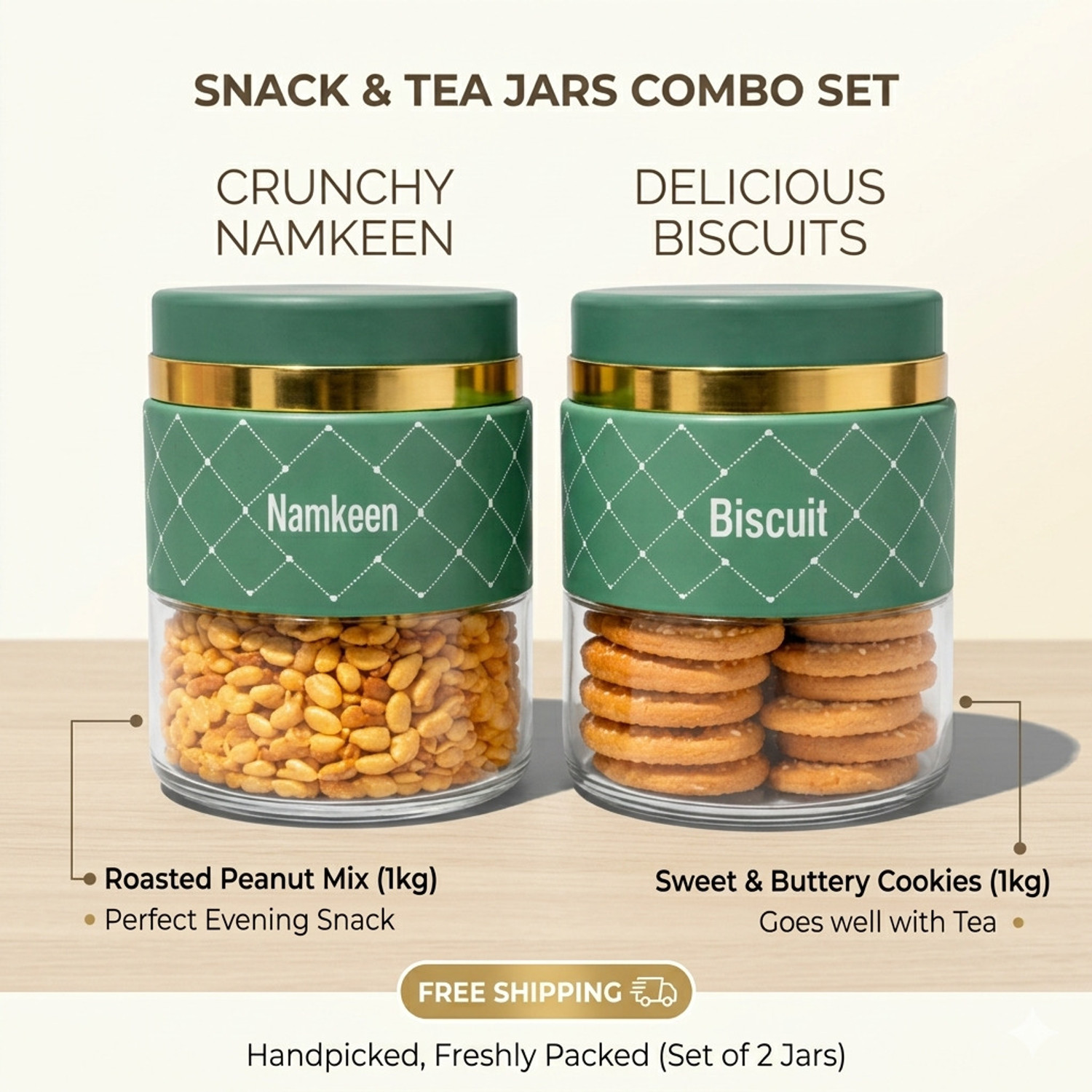 Image of Richcraft Glass Cookie Jar - 350 ml