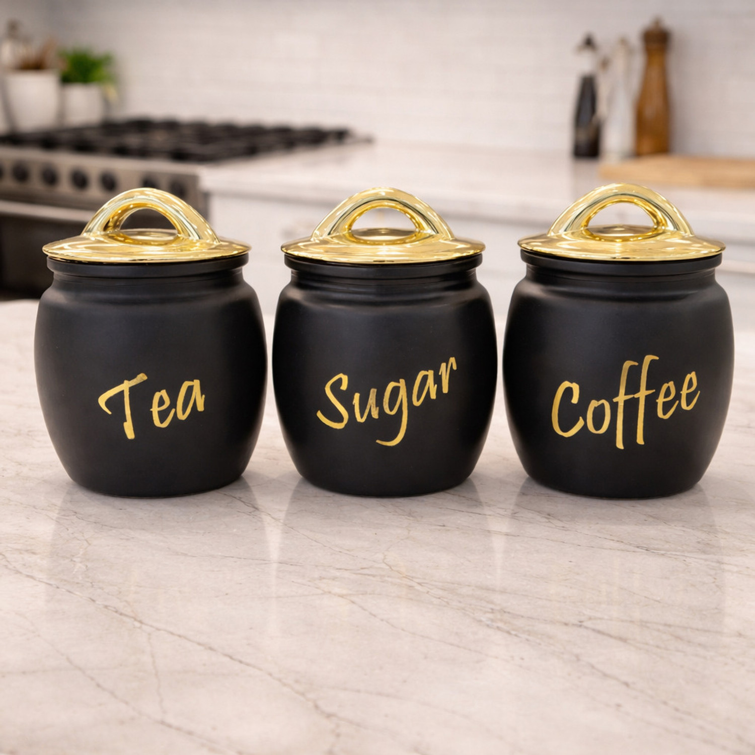 Image of TheAmore Glass Tea Coffee & Sugar Container - 550 ml