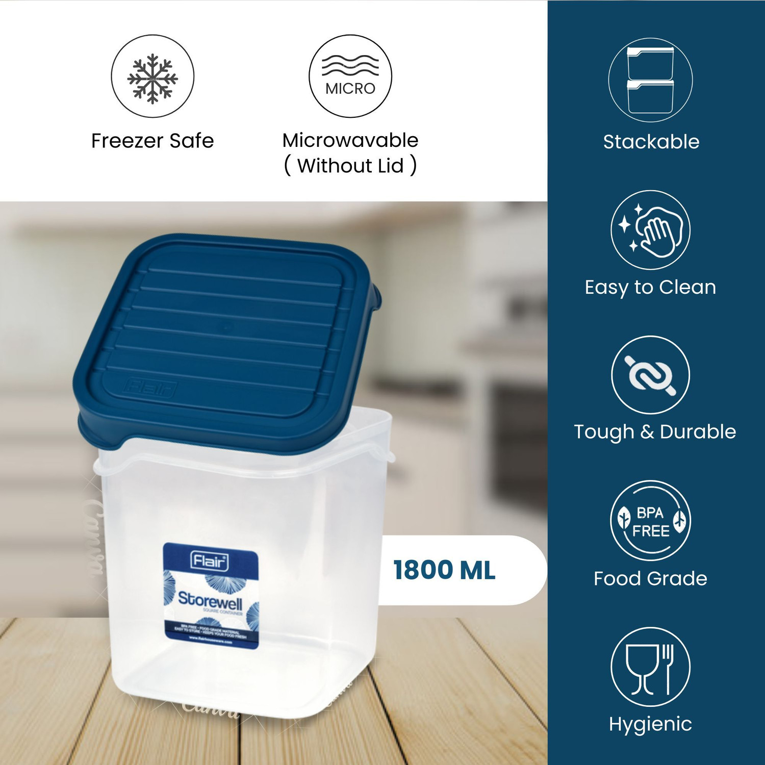 Image of FLAIR Plastic Grocery Container - 1.8 L