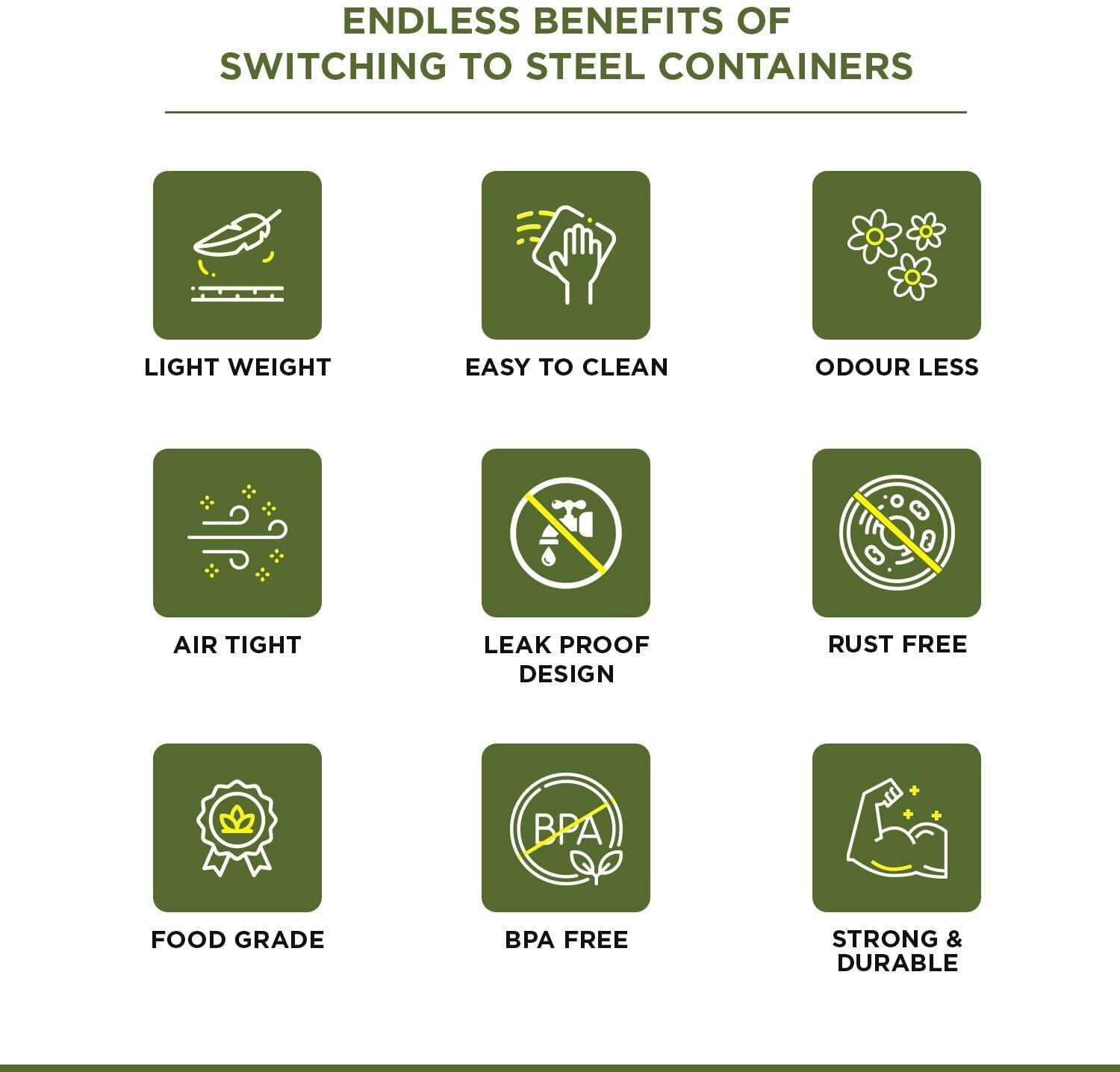 Image of Oliveware Steel Utility Container - 2000 ml
