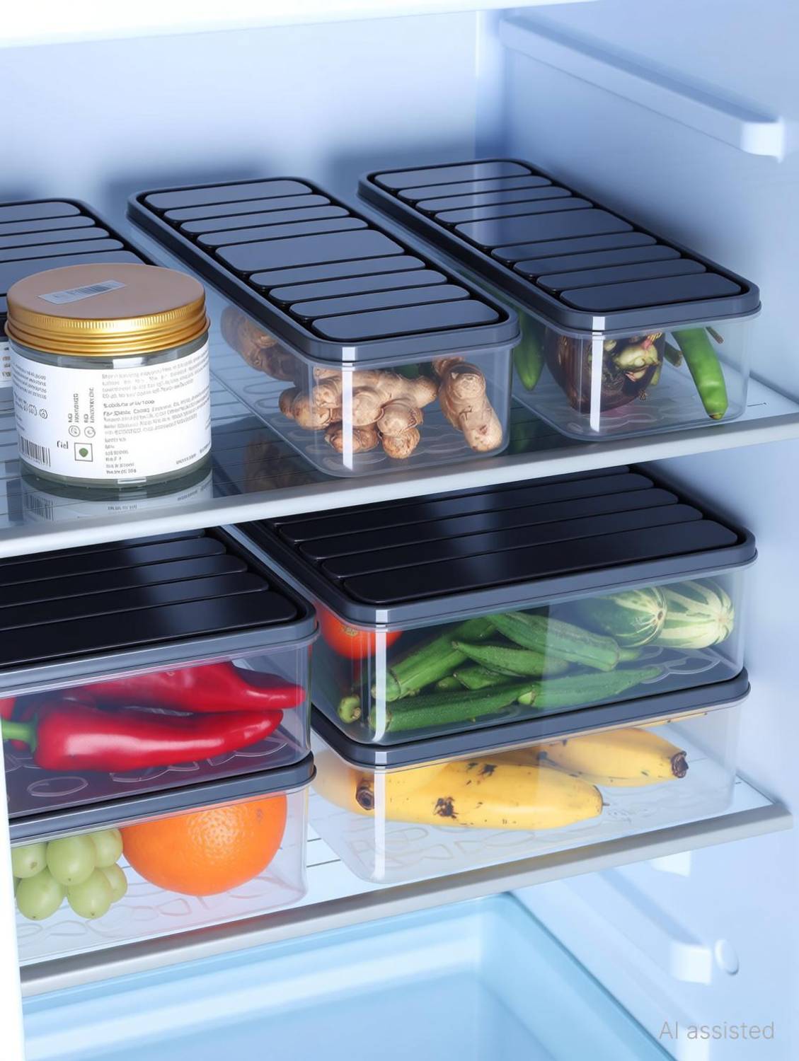 Dipzon villa Plastic Fridge Container - 1200 ml