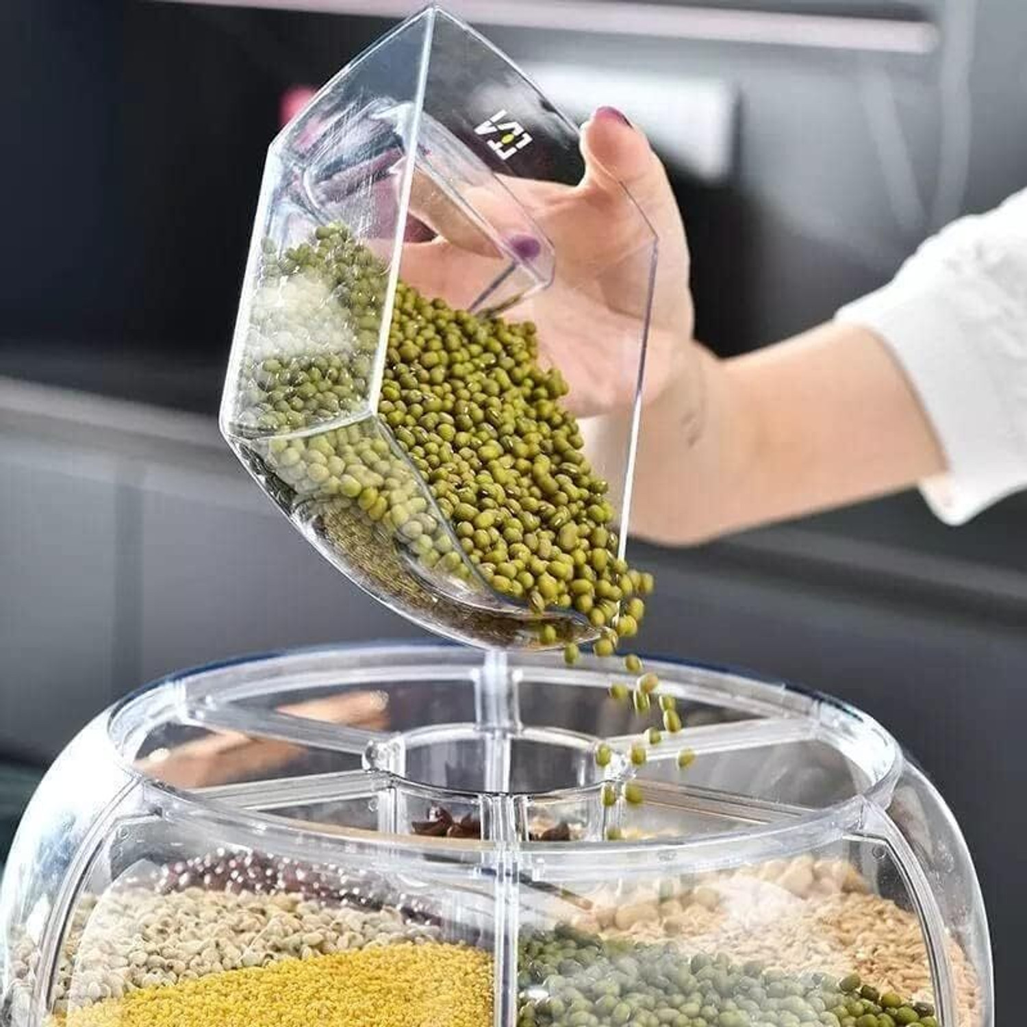 Image of MGKENTERPRISE Polypropylene Cereal Dispenser - 6 kg (White)