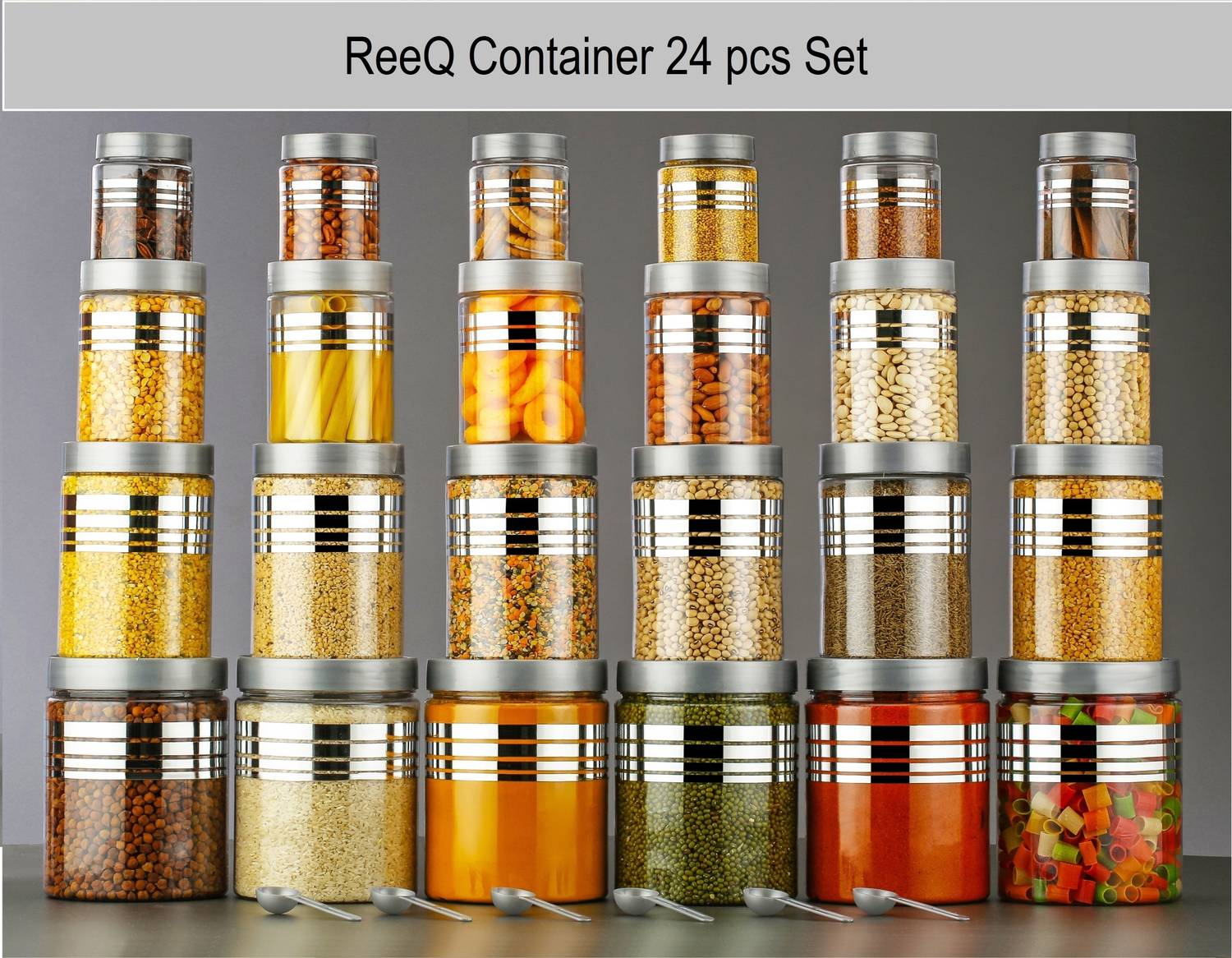 ReeQ Plastic Grocery Container - 1200 ml, 650 ml, 350 ml, 250 ml