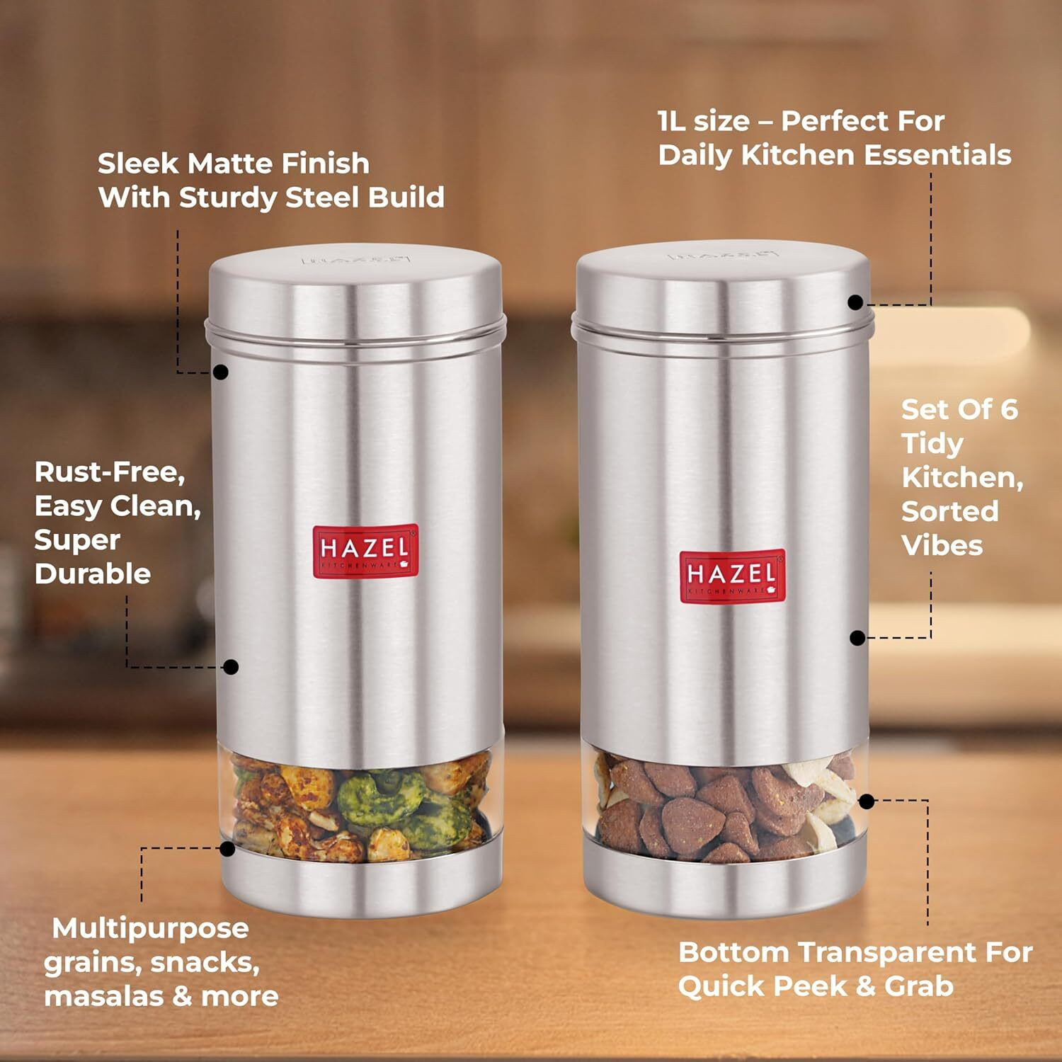 Image of HAZEL Stainless Steel Utility Container - 950 ml