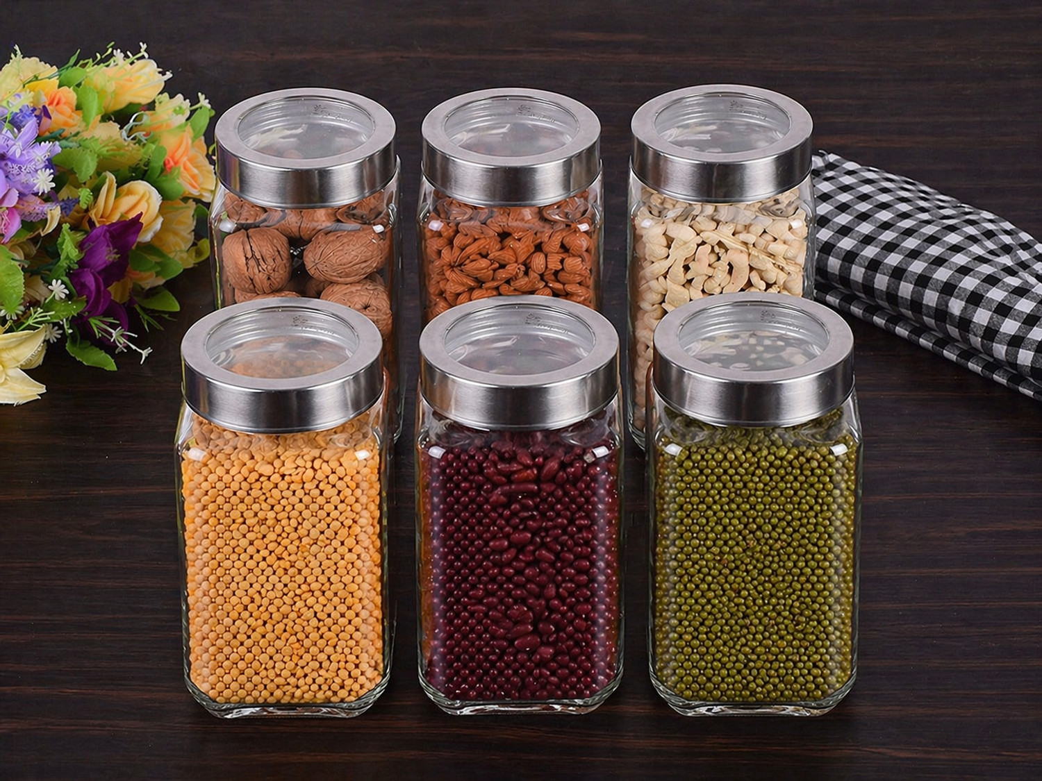 Image of KKO FASHION Glass Grocery Container - 1000 ml