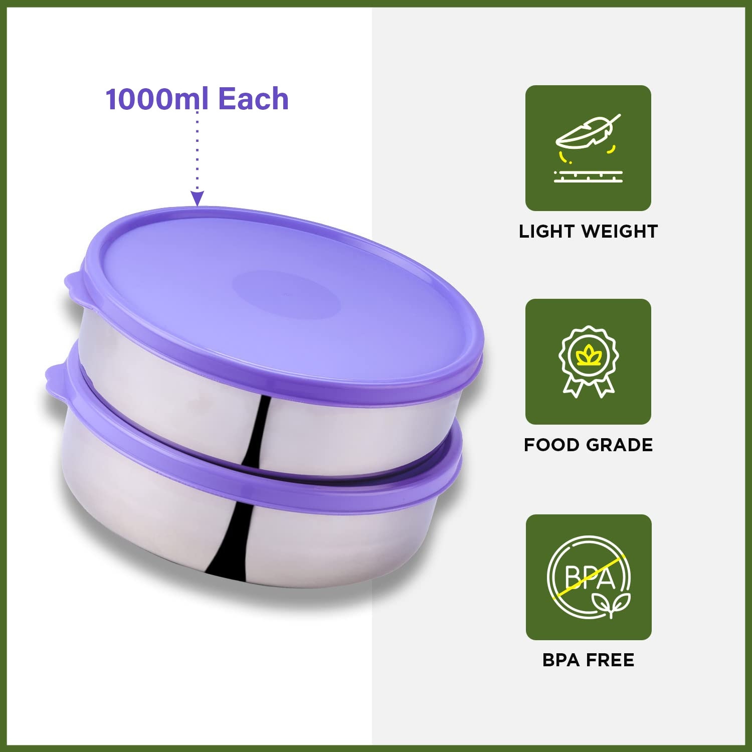 Image of Oliveware Steel Utility Container - 2000 ml