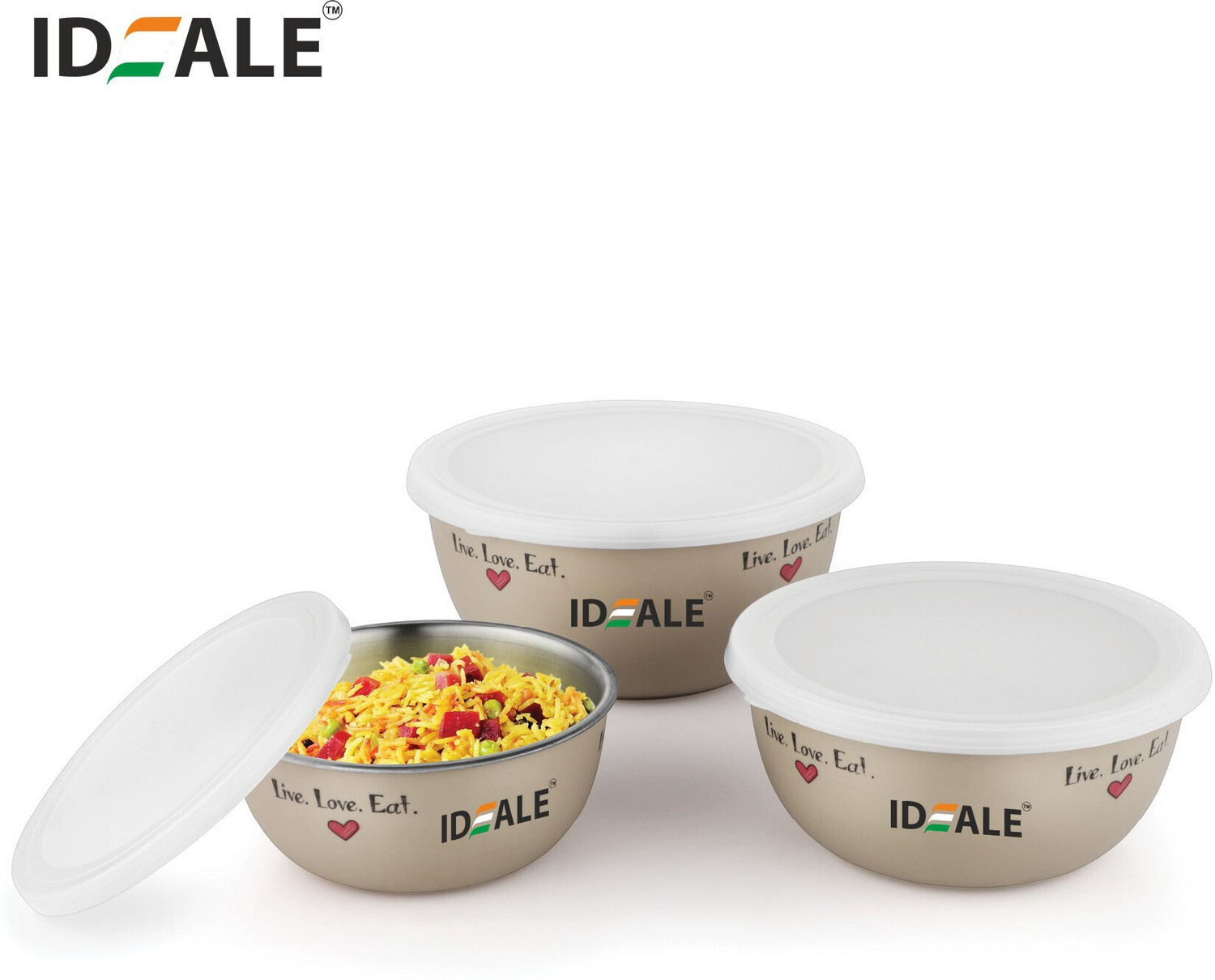 Image of Ideale Steel Fridge Container - 500 ml, 1250 ml, 750 ml